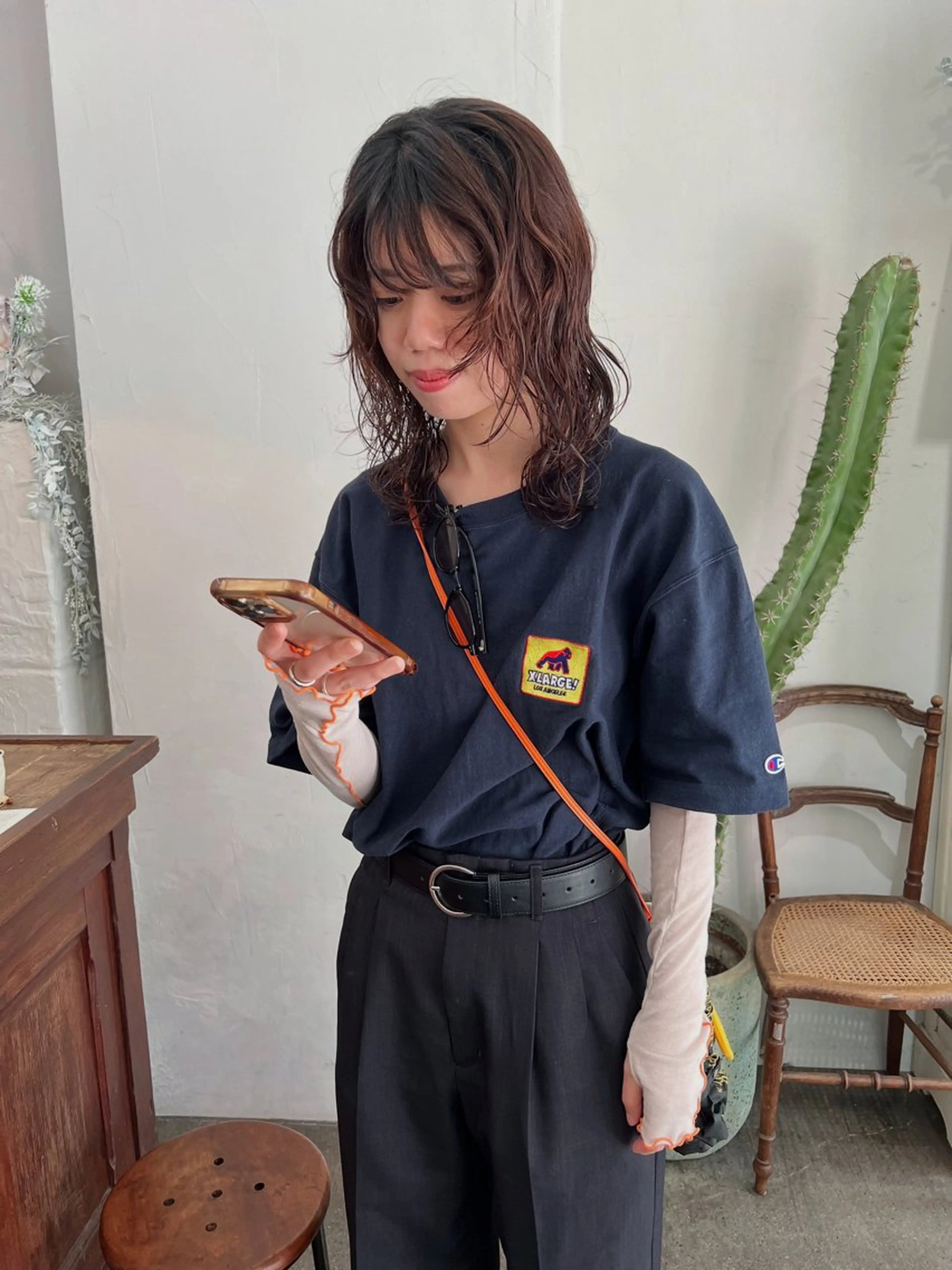 セミロング パーマ セミロングパーマ レイヤーカット カット パーマ 千葉 郁也のヘアスタイル