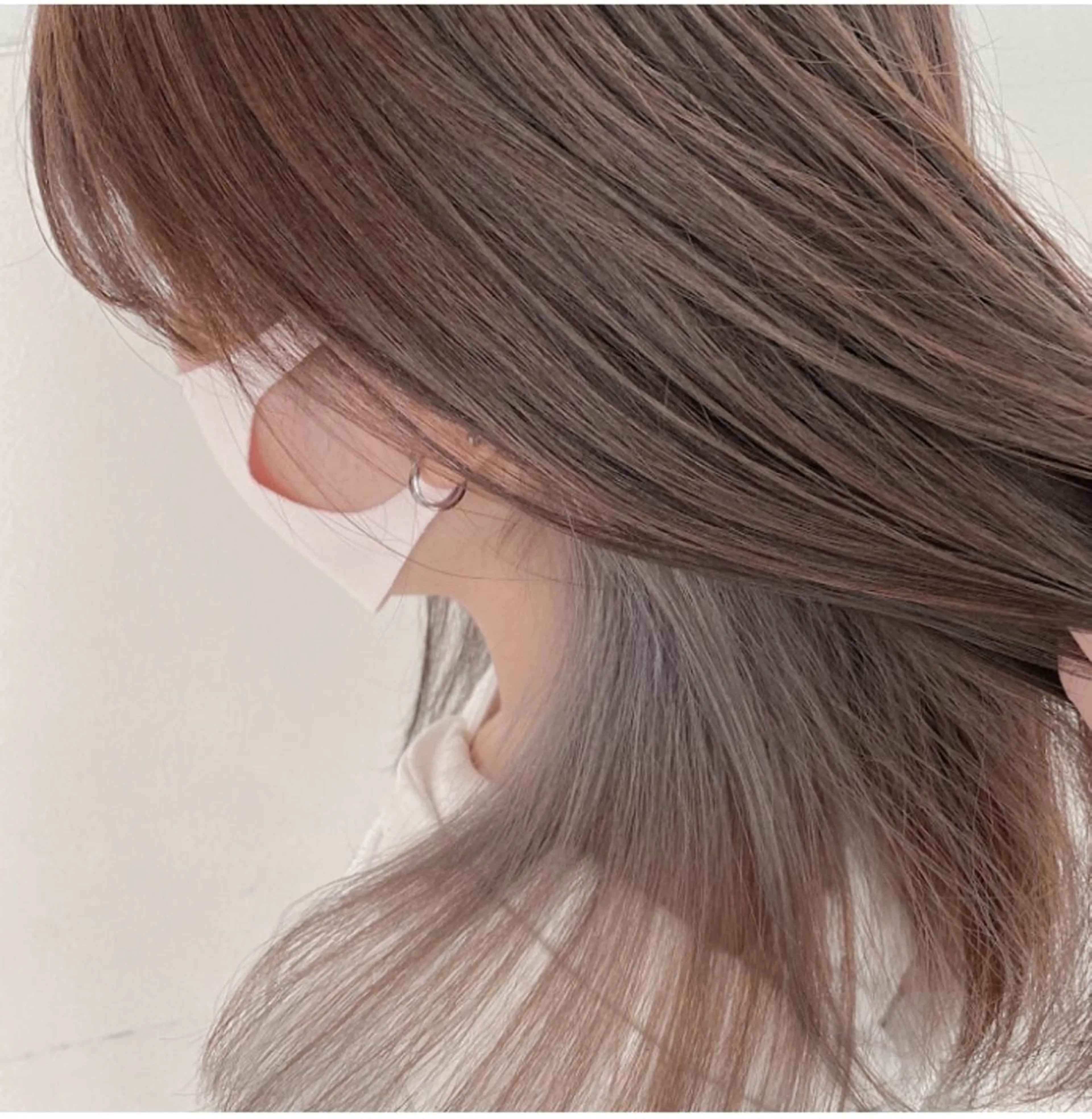 【ブリーチなし】透明感ダブルケアカラー✨🎨 ＋トリートメント🧴✨の写真