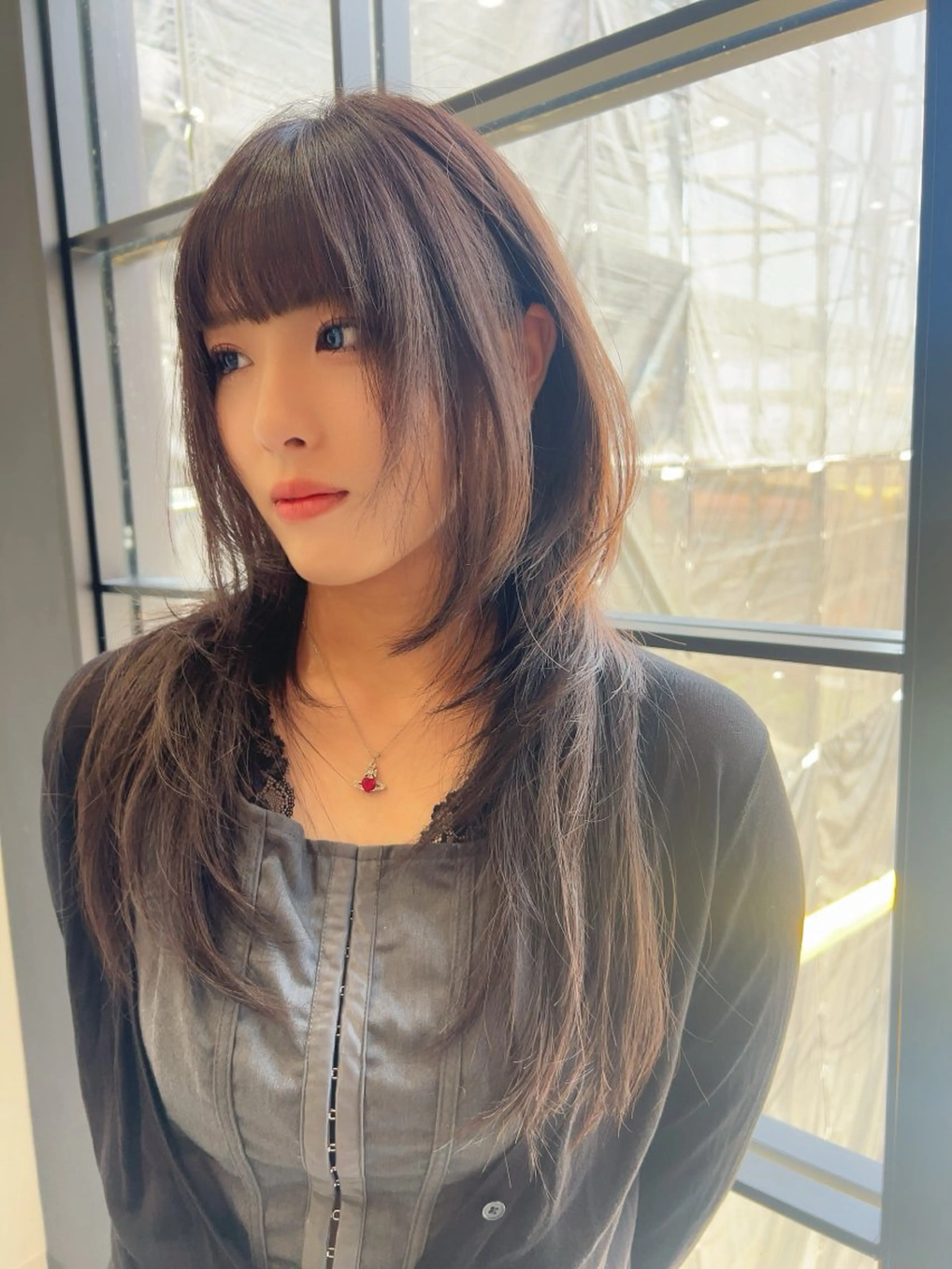 ロング ハッシュカット カット ヘアカラー レイヤー/韓国/ ハッシュ/高田翼のヘアスタイル