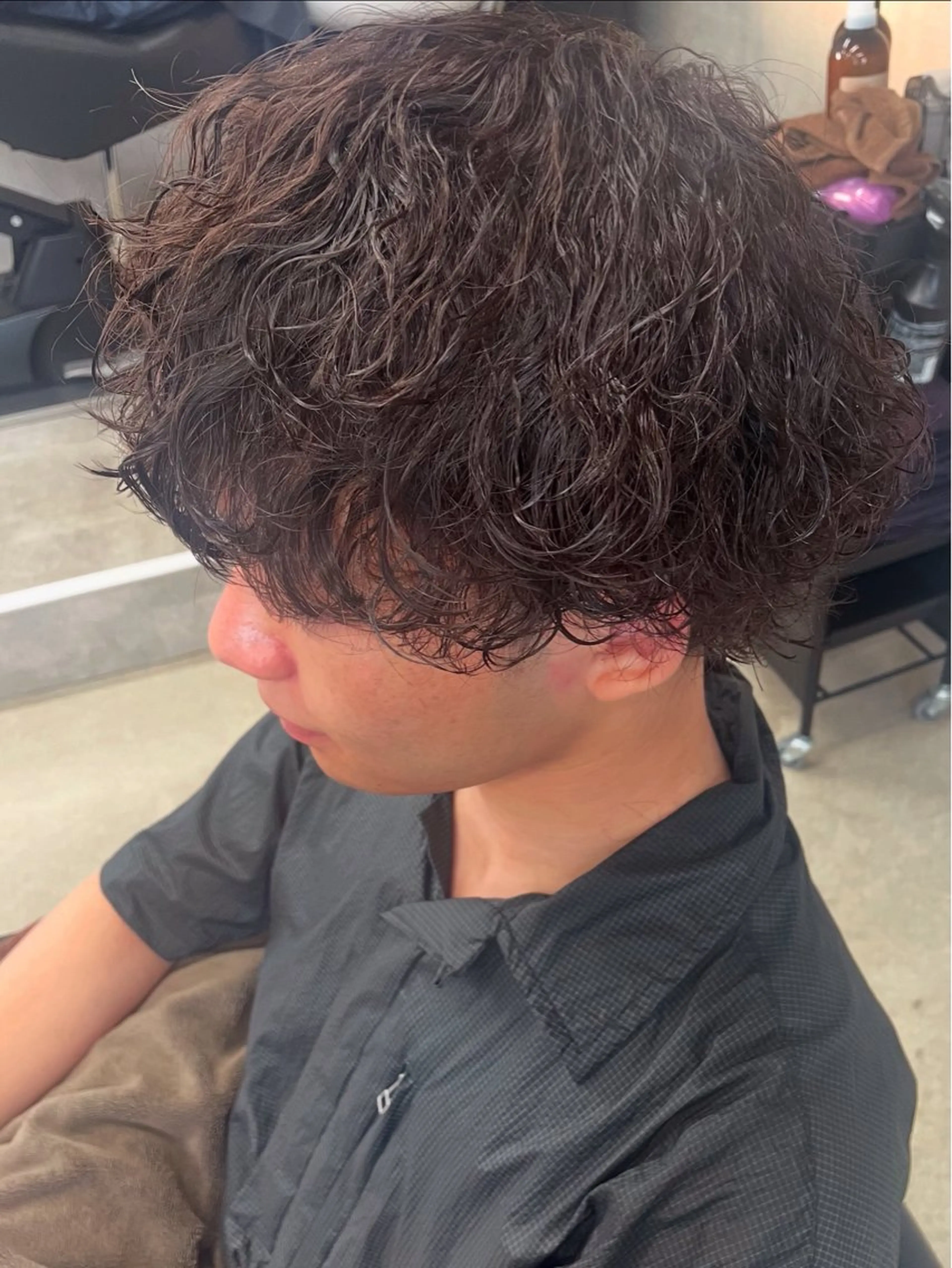 ショート パーマ メンズ メンズパーマ カット パーマ 大島 渓翔のヘアスタイル