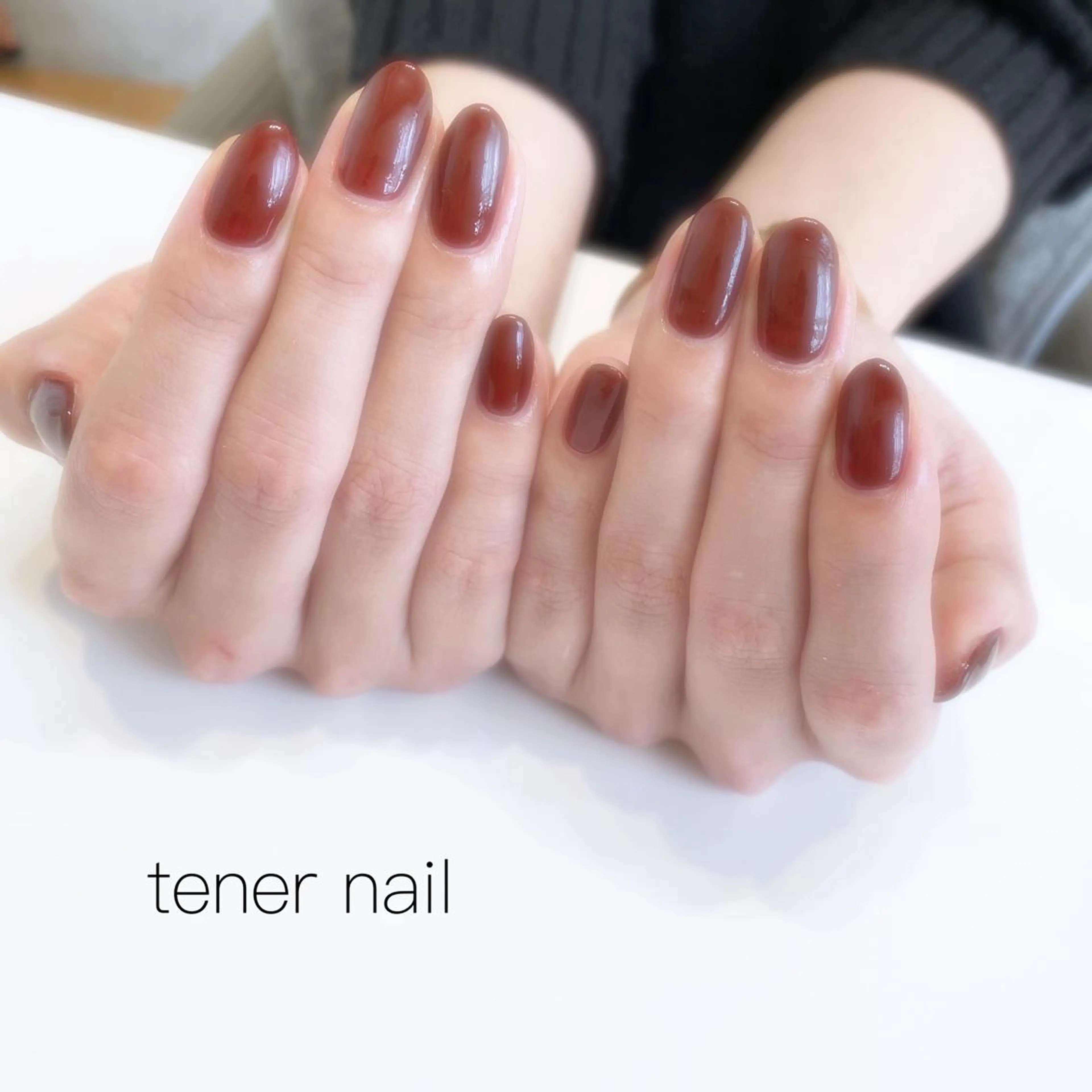 ネイル ボルドー ブラウン 赤色 テネルネイル tener nailのネイルデザイン