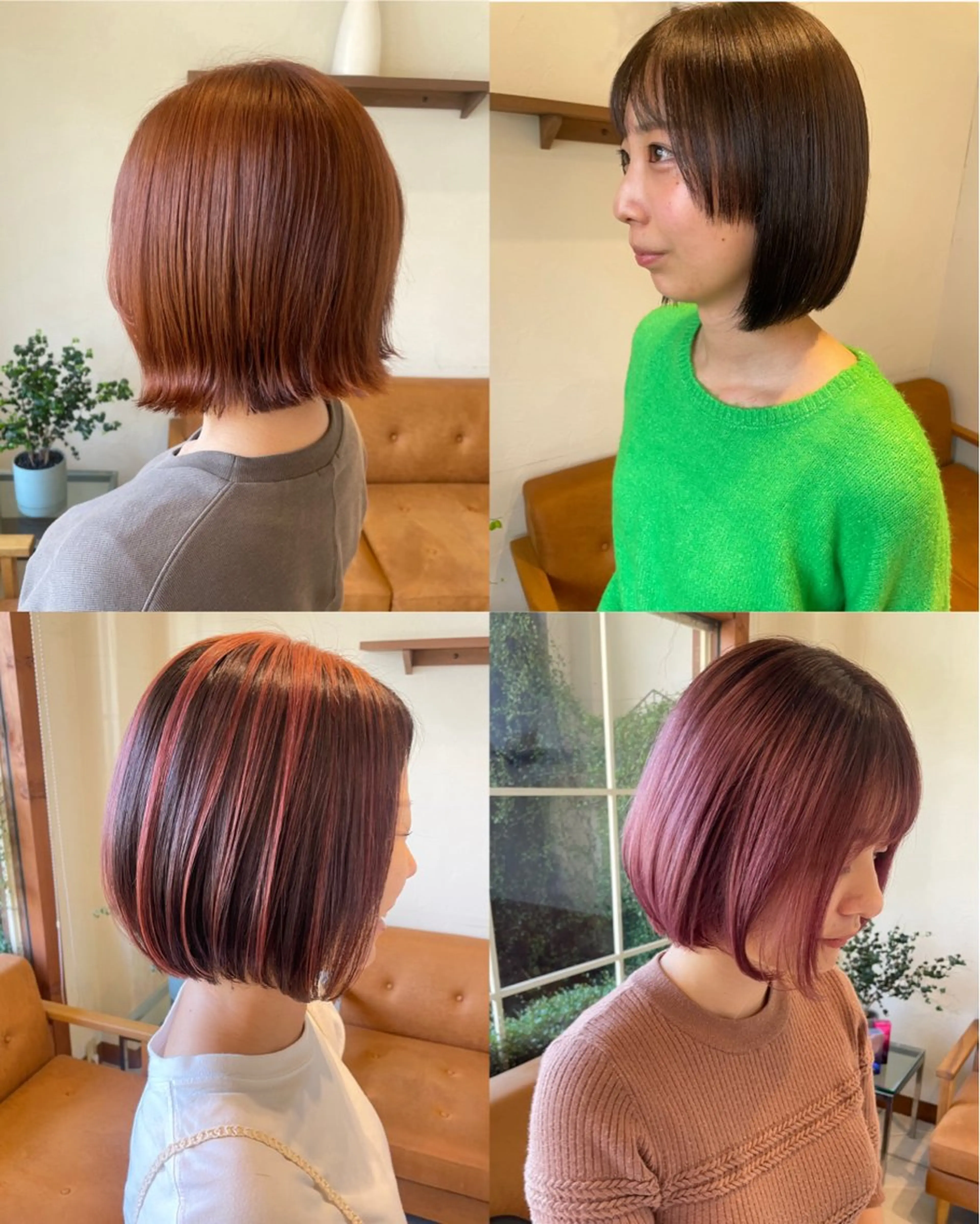 ショート ボブ カット ヘアカラー トリートメント 片山千晴✨ツヤ髪カラ ー✨顔まわりカット✨のヘアスタイル