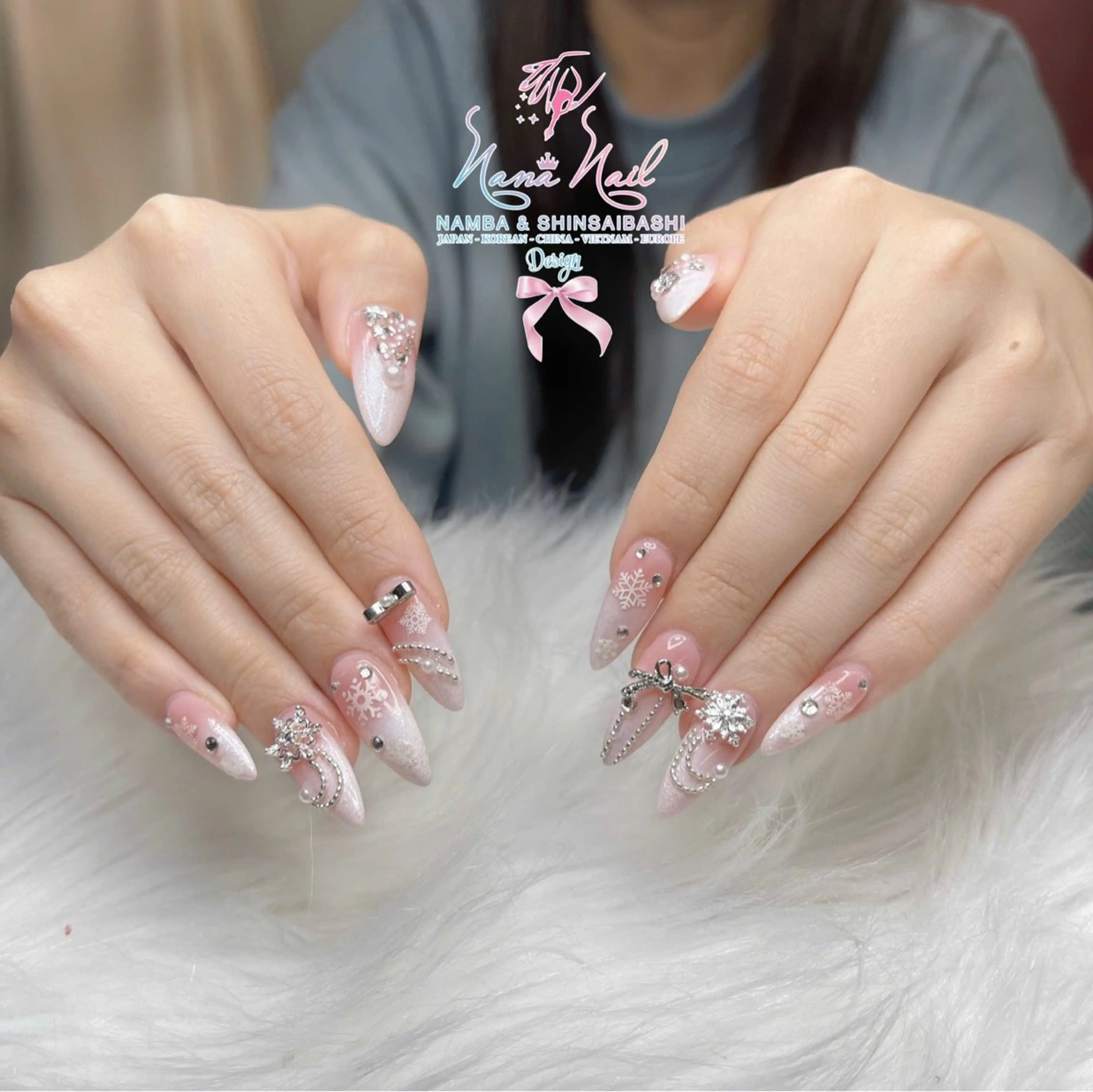 ネイル チークネイル 桜ネイル フラッシュネイル フットネイル ジェルネイル ハンドネイル リナネイル アメ村心斎橋店のネイルデザイン
