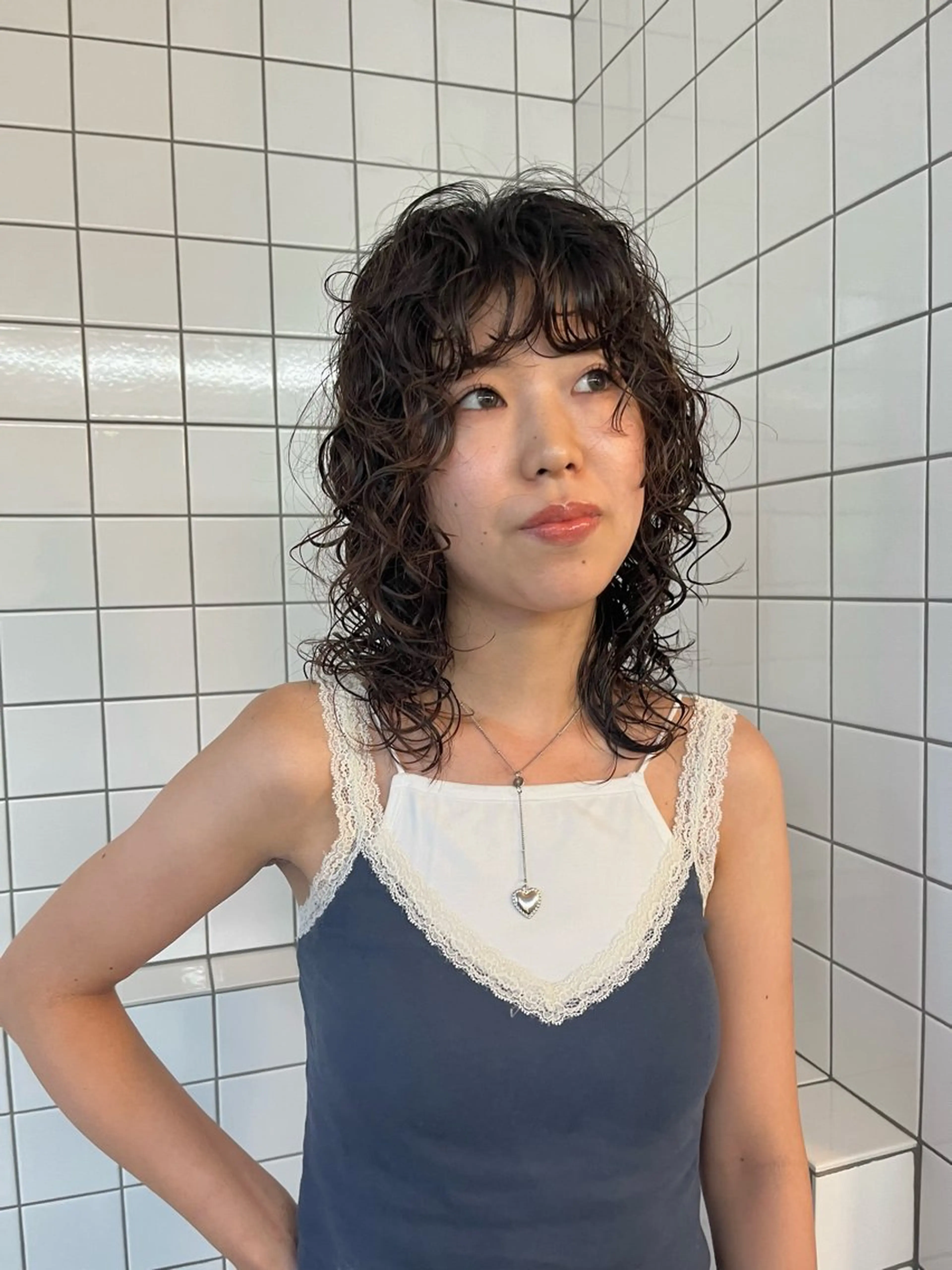 パーマ ウルフカット ボブパーマ/パーマ ウルフパーマのヘアスタイル