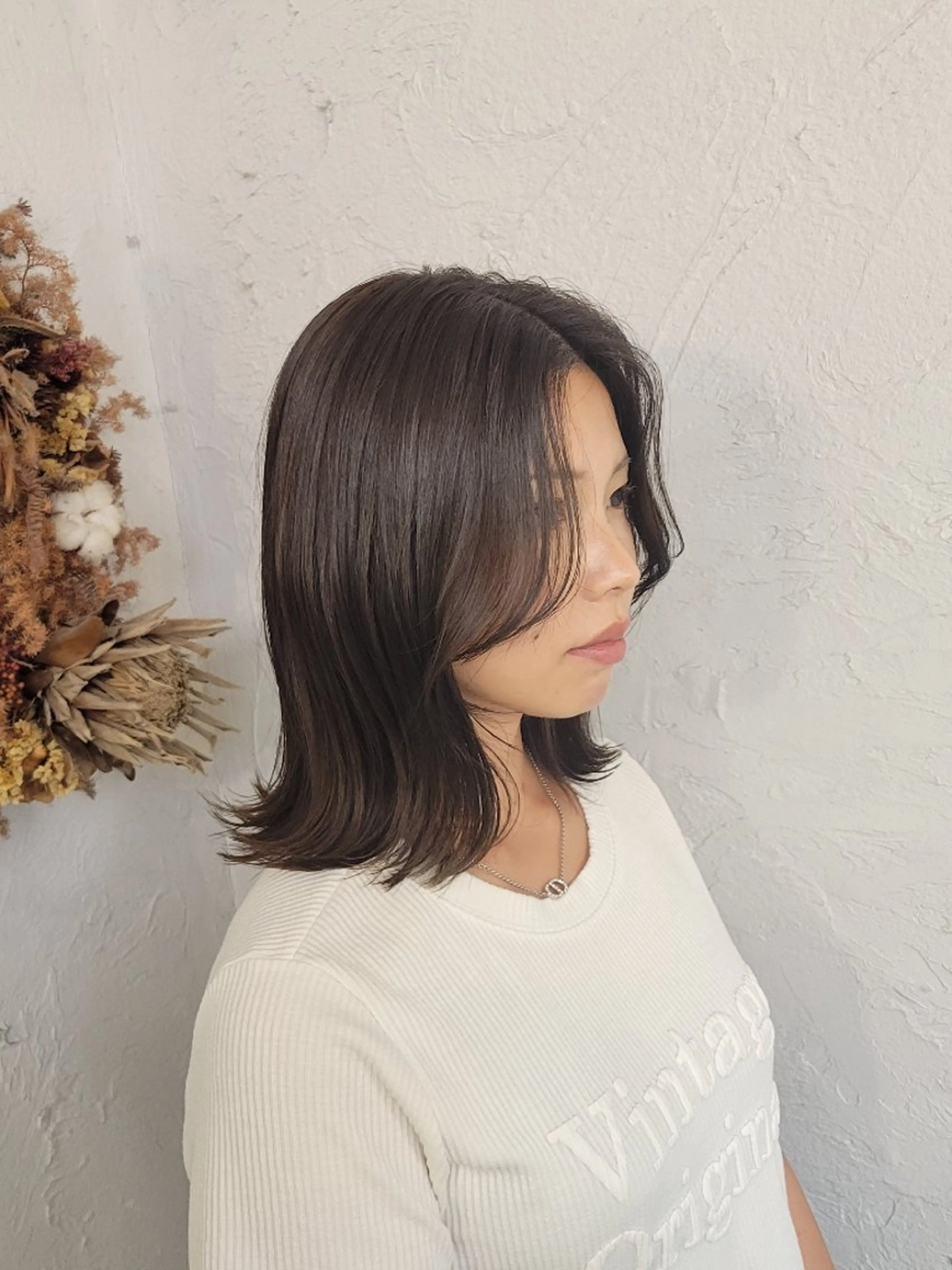 ミディアム くびれヘア 顔まわりレイヤー 韓国風ヘア レイヤーカット 渡辺祐輔 レイヤー✂ 透明感🫧艶カラー✨のヘアスタイル