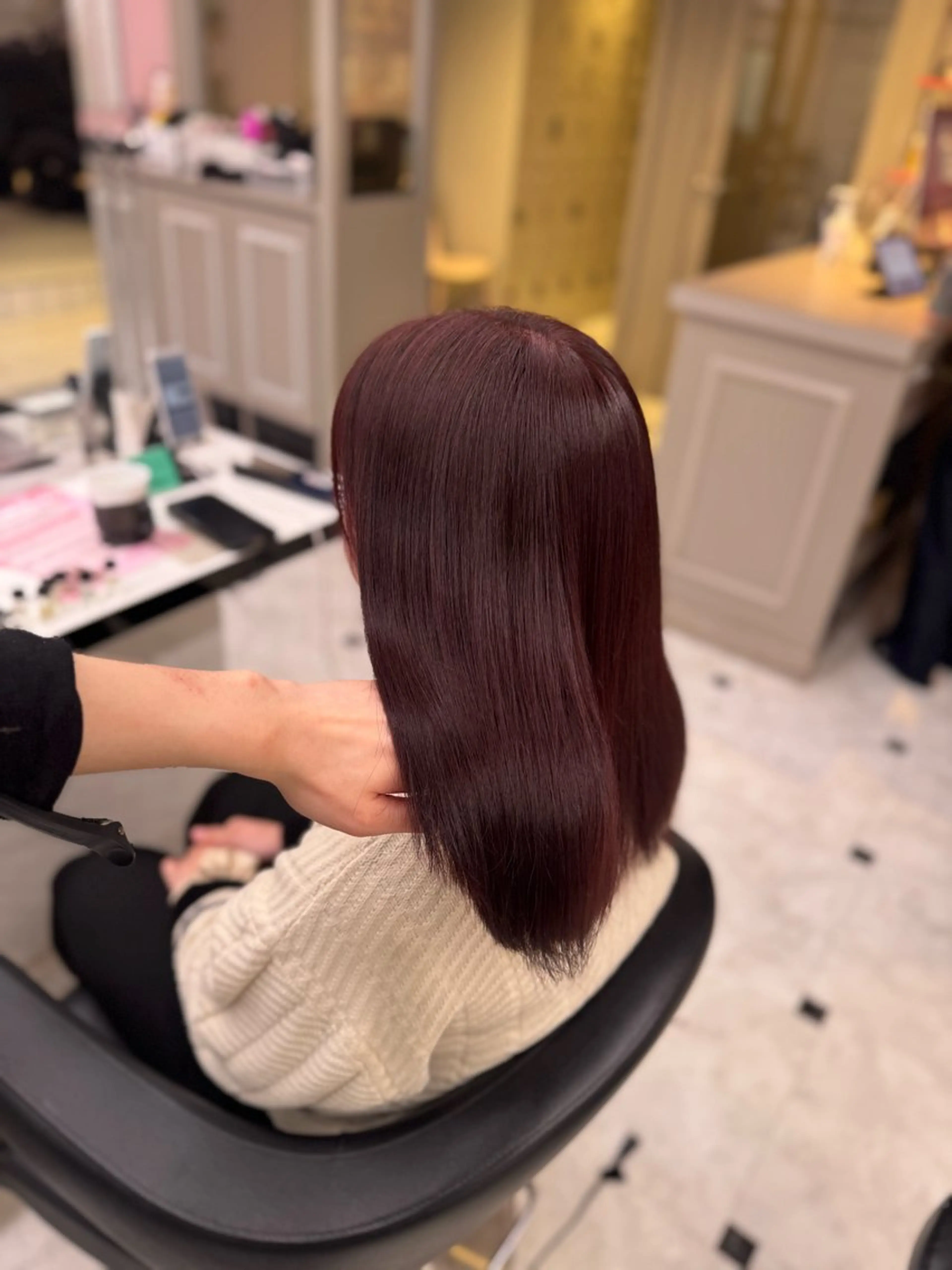 ロング ヘアカラー トリートメント ヘッドスパ ヘアセット ♥️韓国風透明感 暖色misa♥️のヘアスタイル