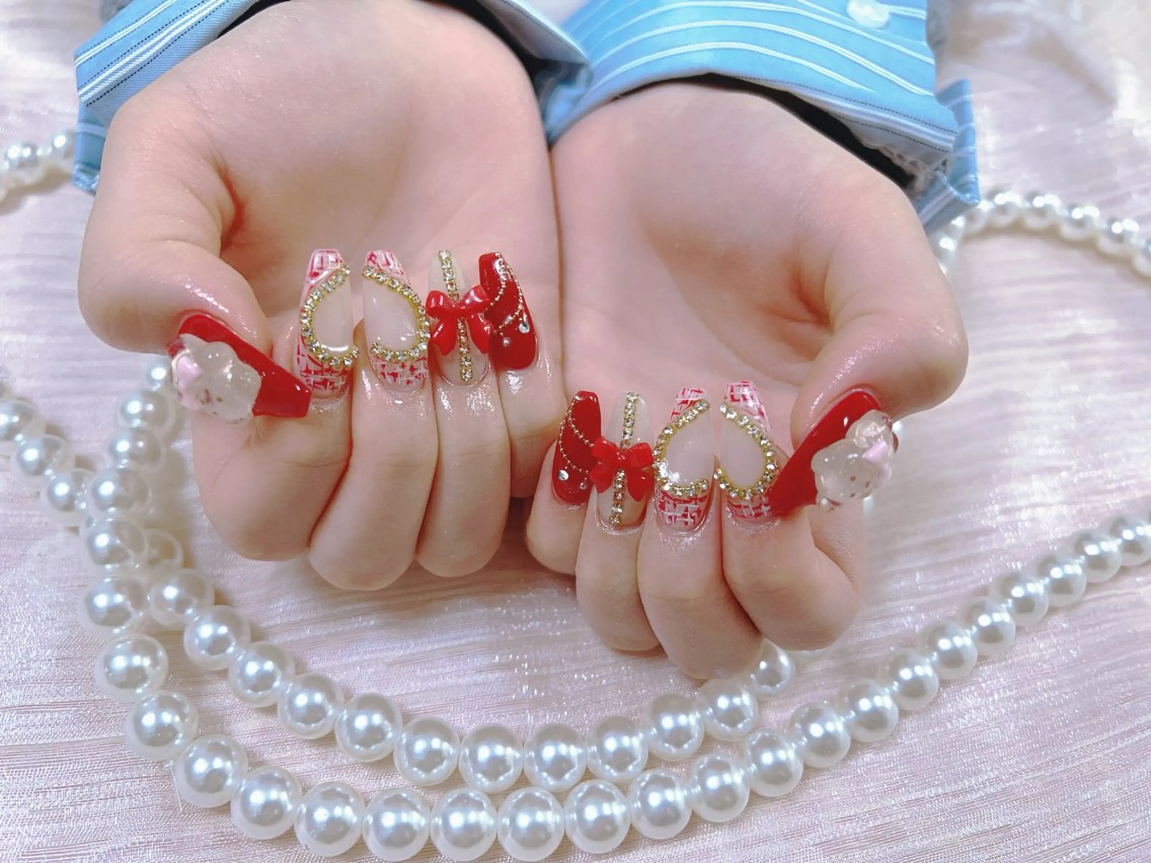 【ハンド】自爪❤︎持ち込みデザイン・パーツつけ放題🫶当日メニュー変更不可の写真