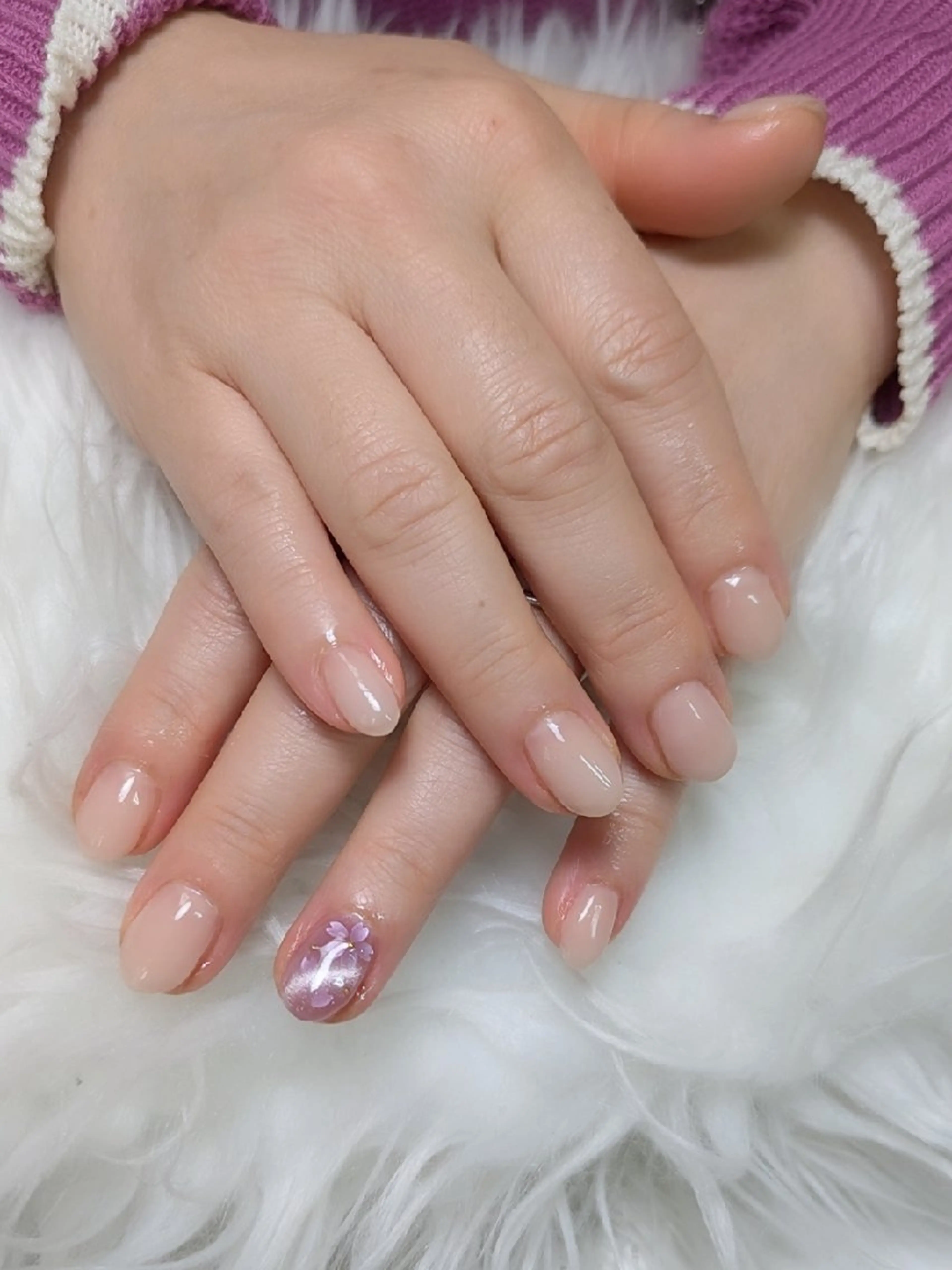 ネイル 桜ネイル ホログラムネイル ハンドネイル m&pPrivate nailsalonのネイルデザイン