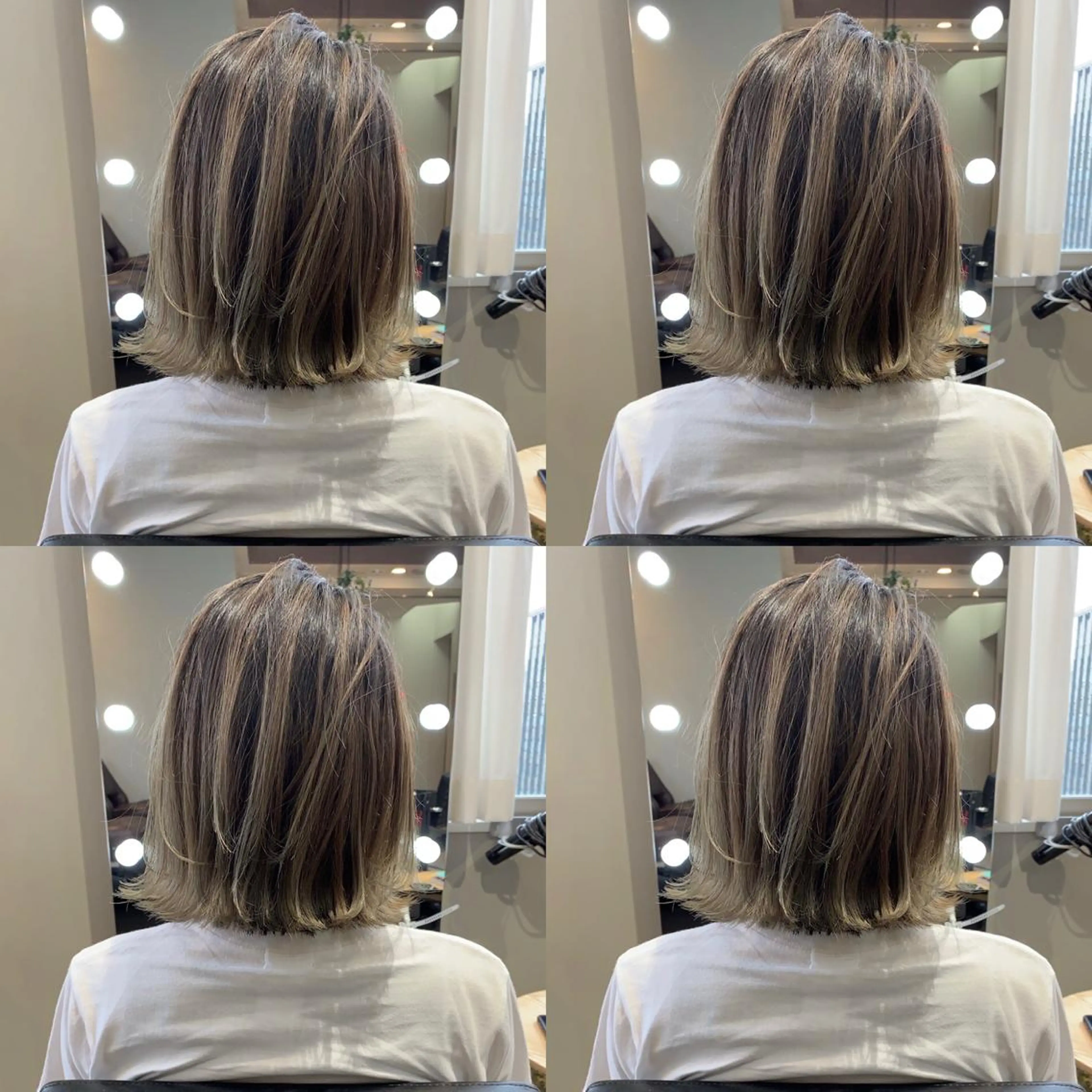 ミディアム カラー バレイヤージュ レイヤーカット YUSUKE レイヤーカットカラーのヘアスタイル