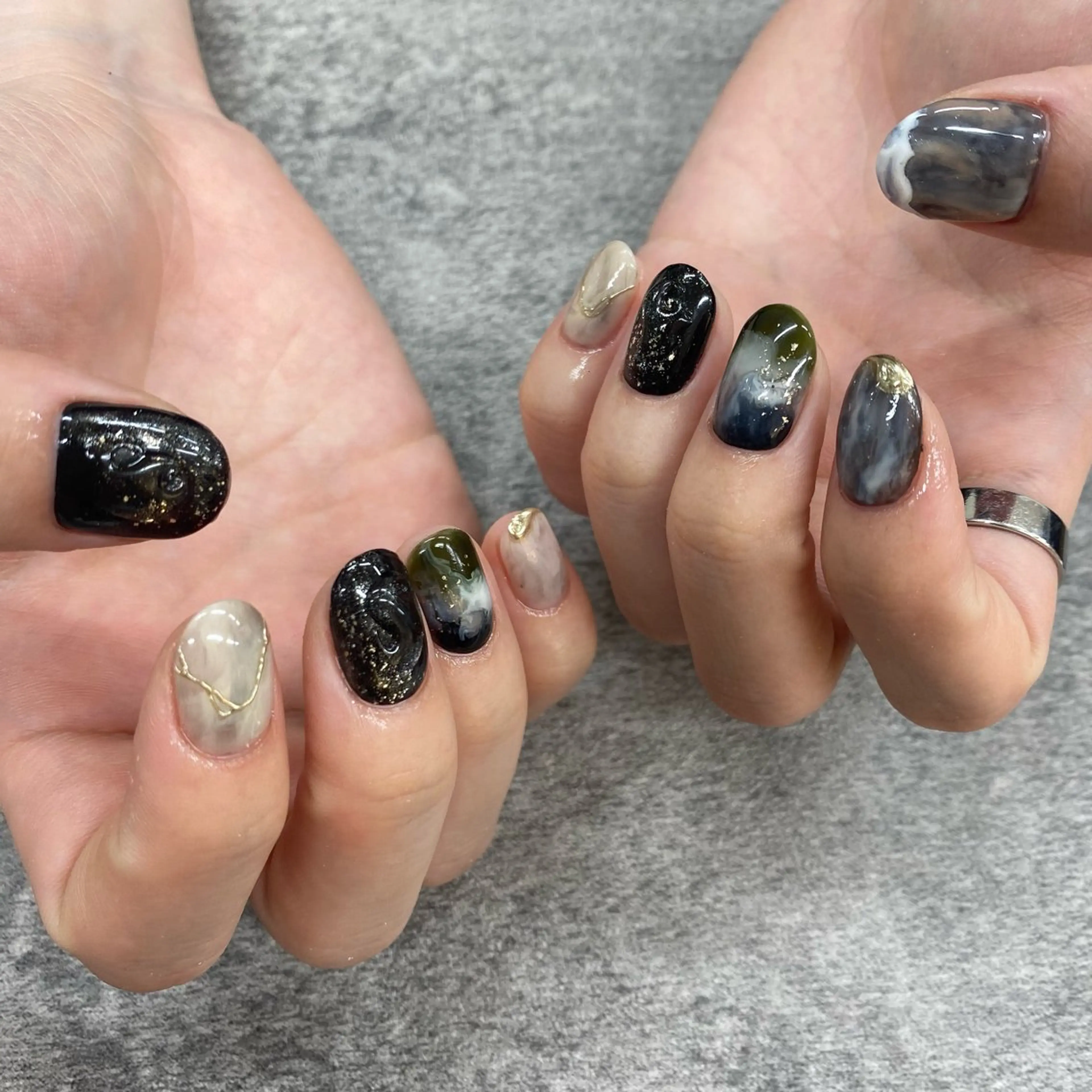 ネイル 持ち込み ニュアンスネイル ハンドネイル GRANDEUR やまだゆう🌼のネイルデザイン