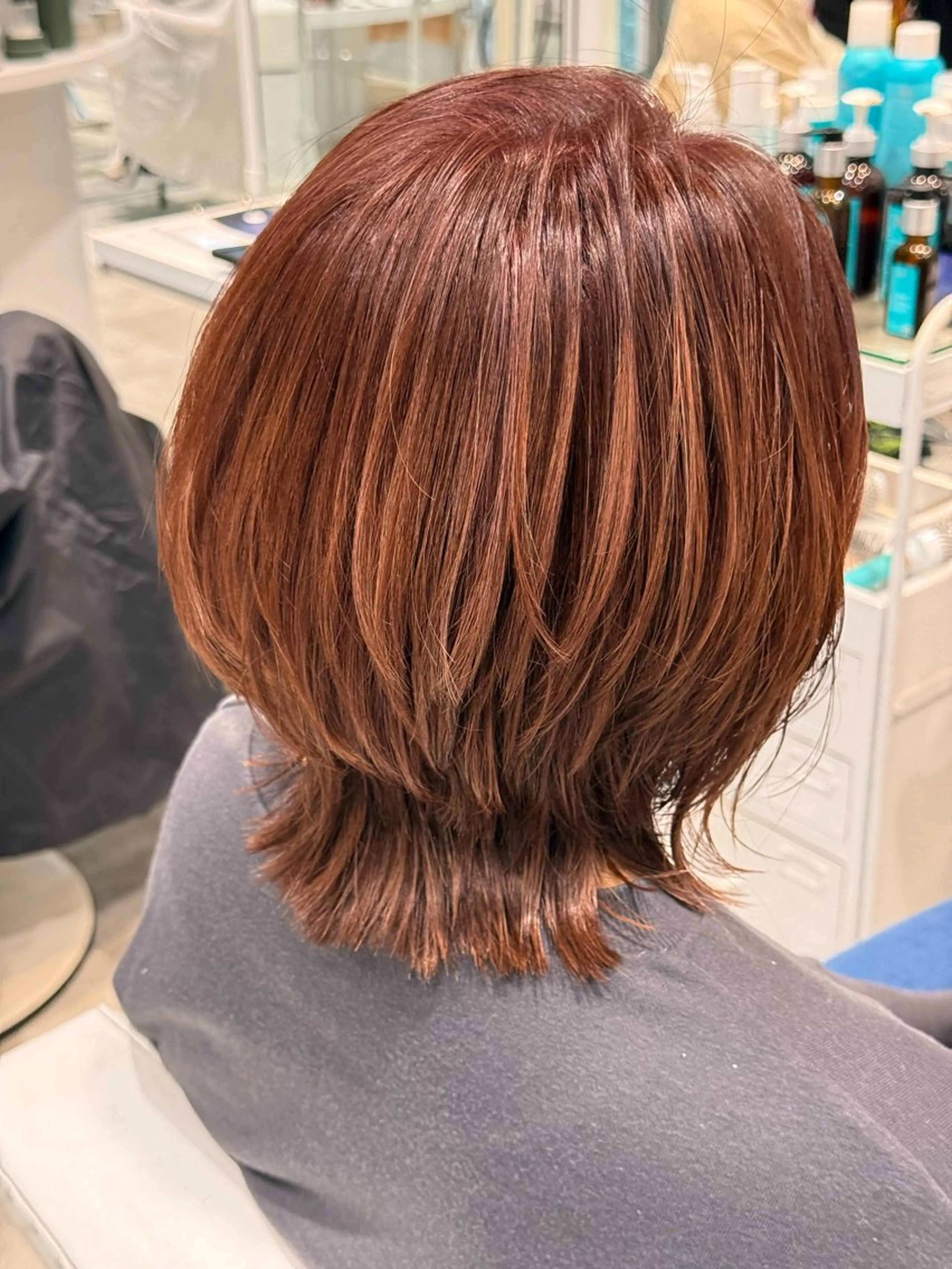 ミディアム カラー ボブ くびれヘア カット ヘアカラー 韓国風レイヤー/ 艶カラー竹内貫のヘアスタイル