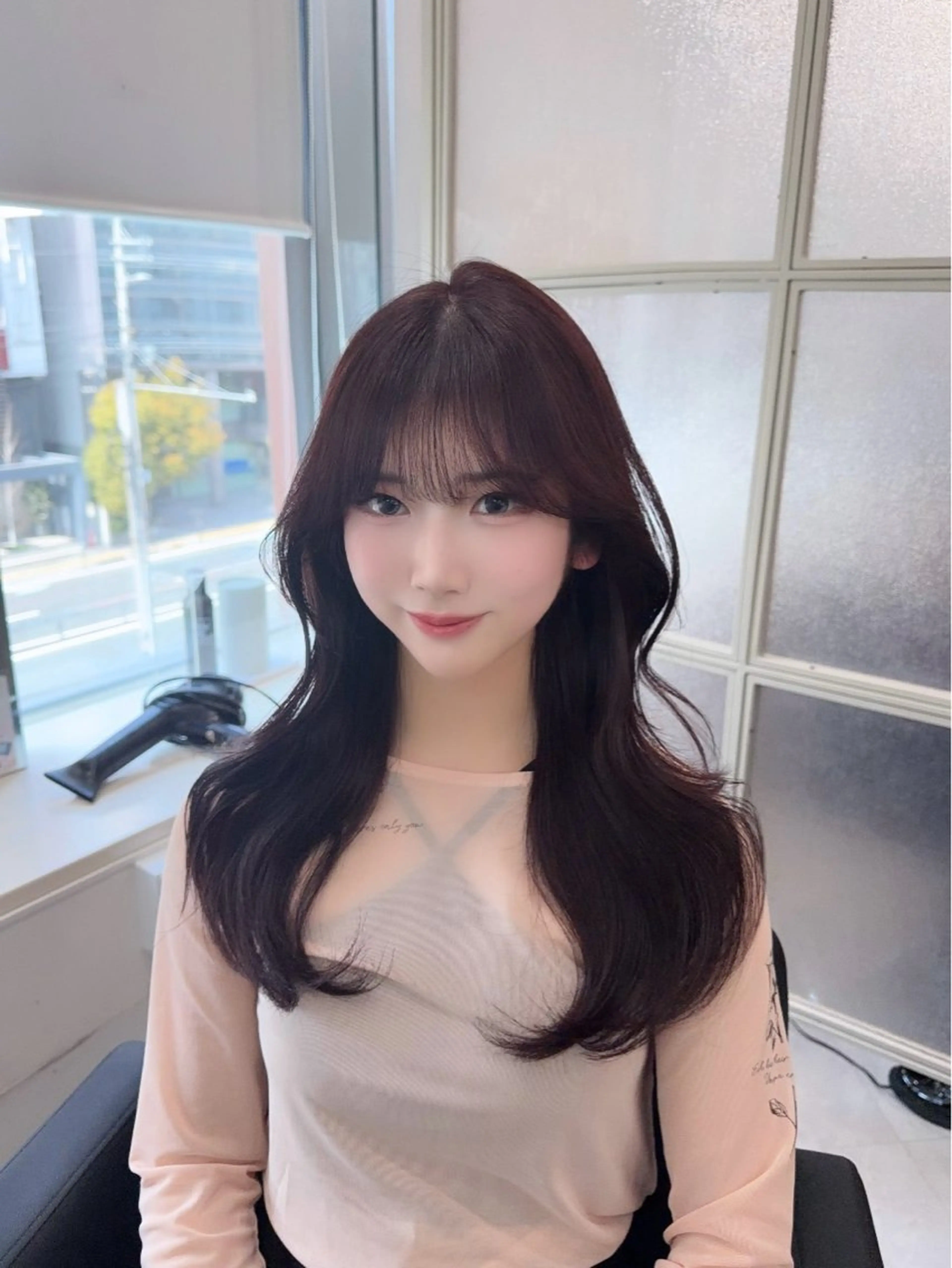 ロング カラー ラベンダーカラー ピンクカラー ピンクラベンダー カット ヘアカラー トリートメント 韓国ヘア/髪質改善 /natsuki🧸のヘアスタイル