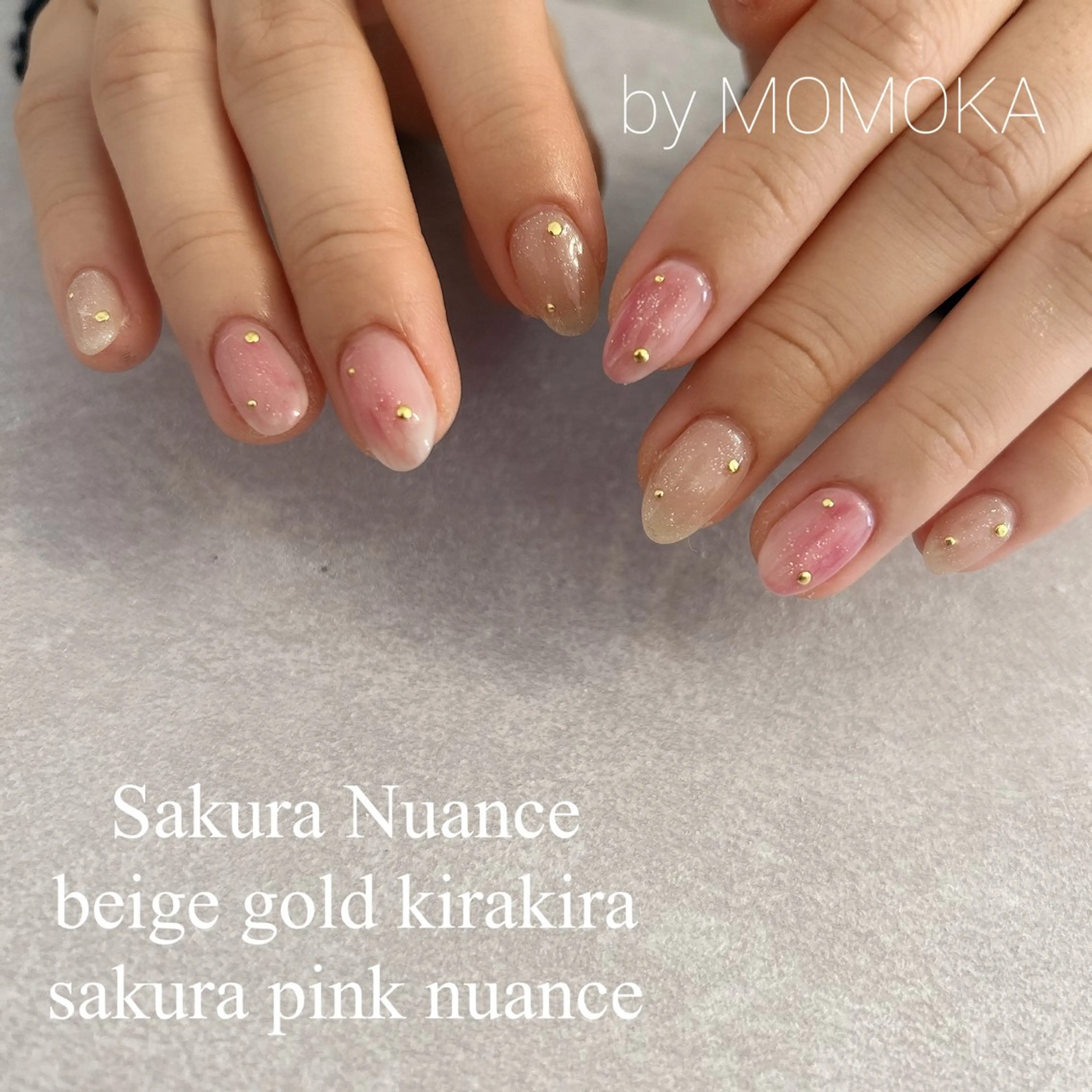ネイル ニュアンスネイル ピンク ハンドネイル Momo nailsalonのネイルデザイン