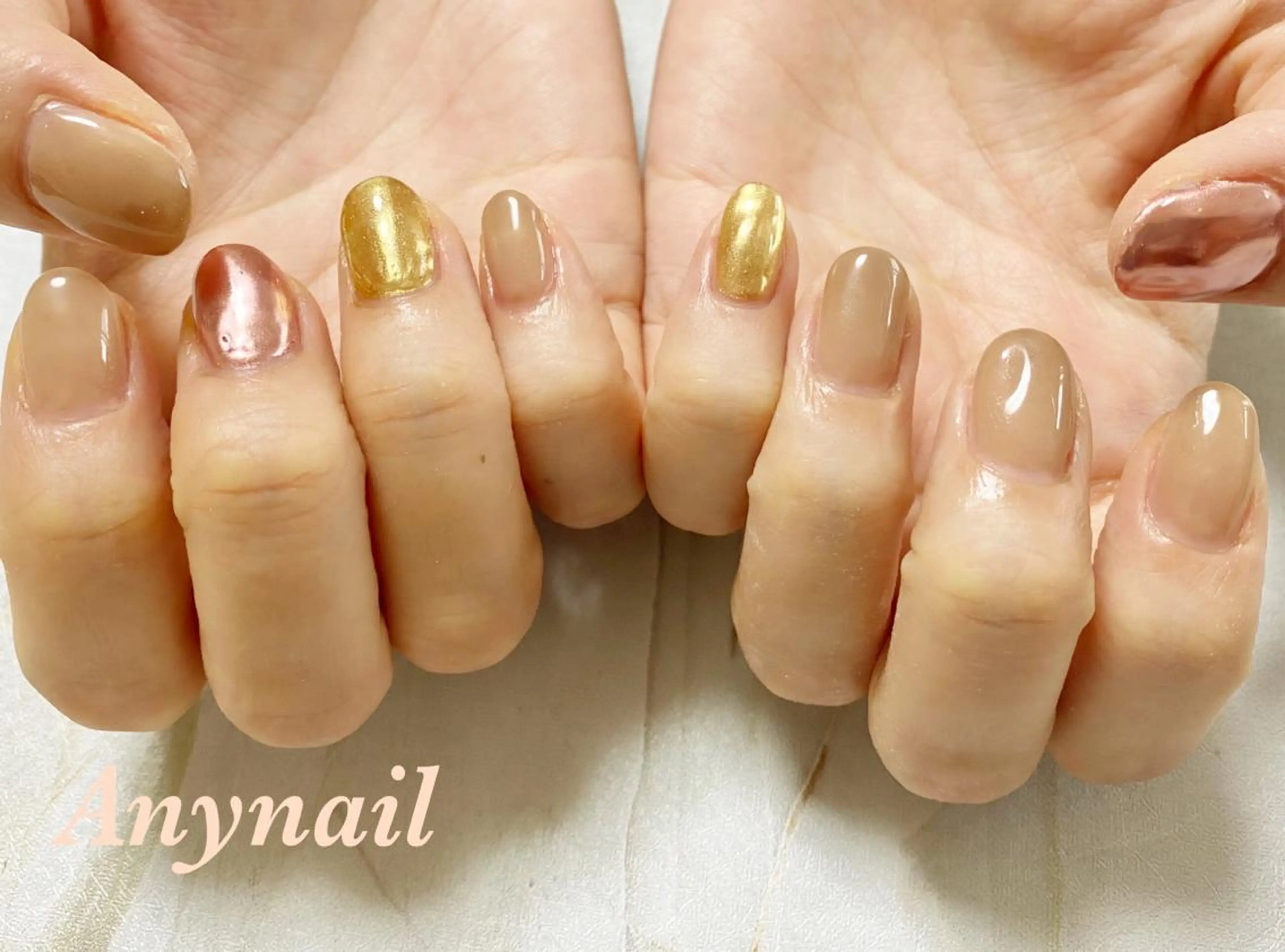 ネイル ブルー ミラーネイル オフィスネイル ワンカラーネイル 冬ネイル 岩澤 恵子のネイルデザイン