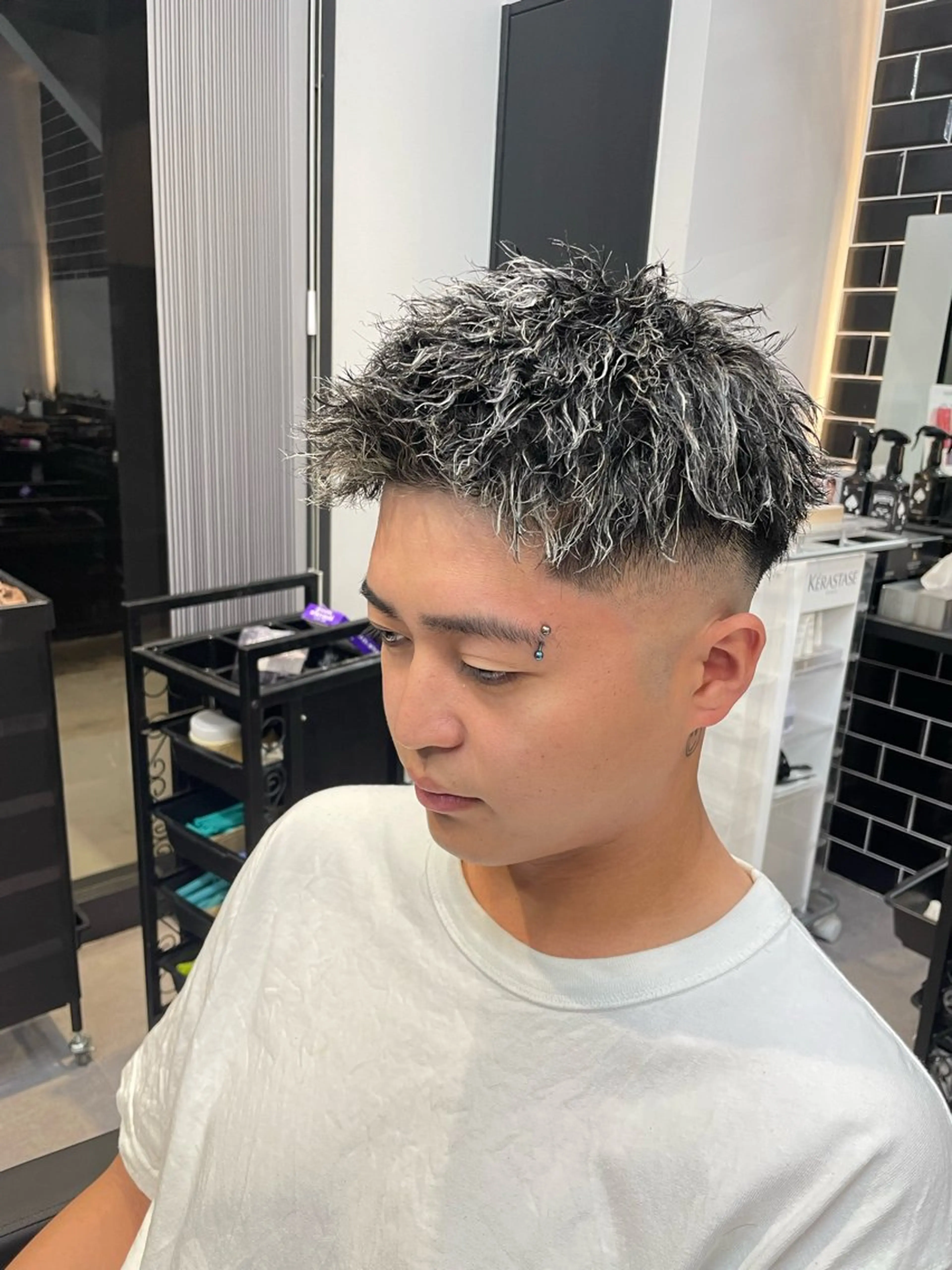 ショート カラー パーマ メンズ カット ヘアカラー パーマ 【men's Lapis横浜】海人のヘアスタイル