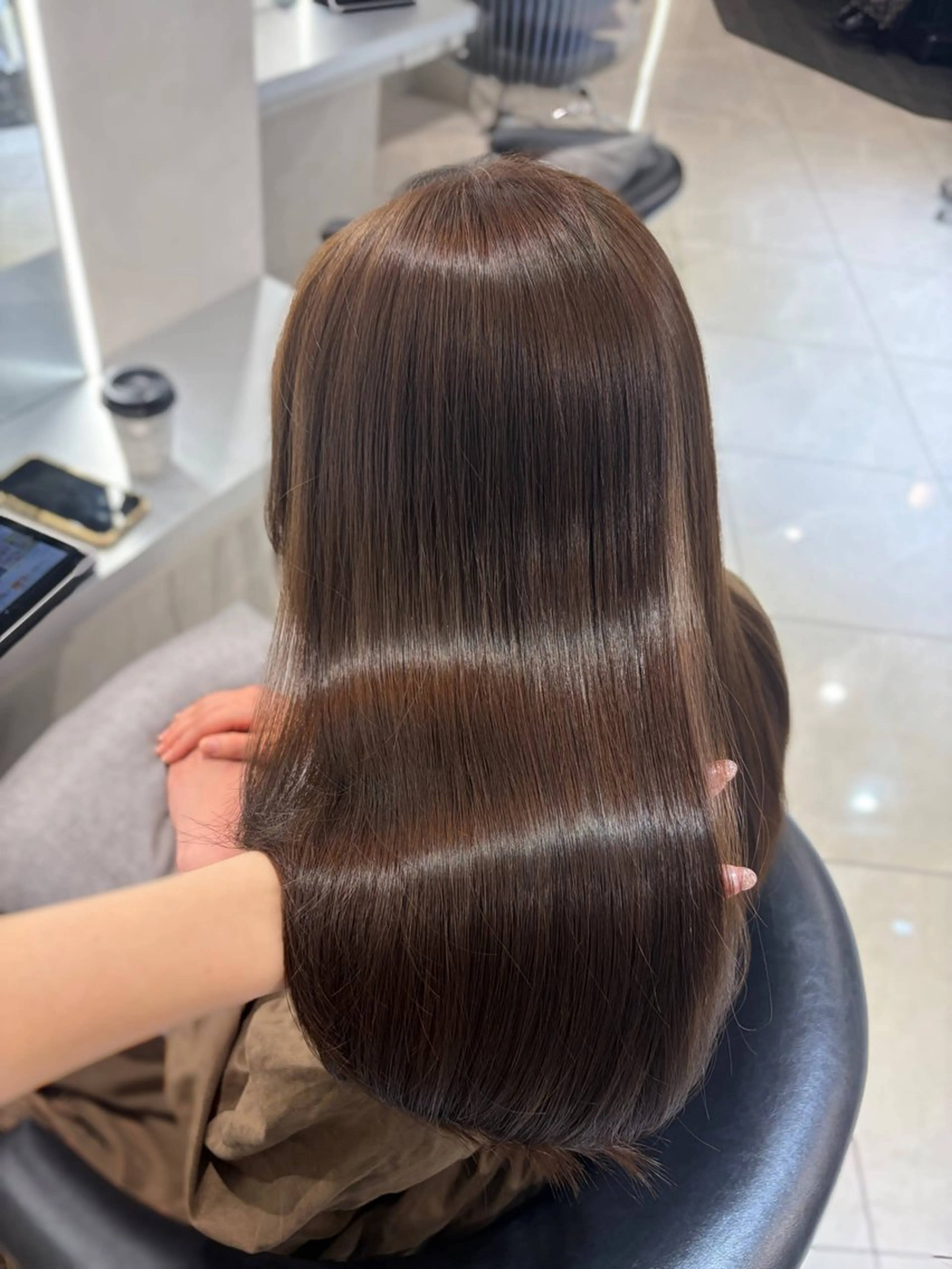 ロング カラー グレージュ カット ヘアカラー トリートメント 韓国レイヤー×モテ髪 /MITSUKI🤍のヘアスタイル
