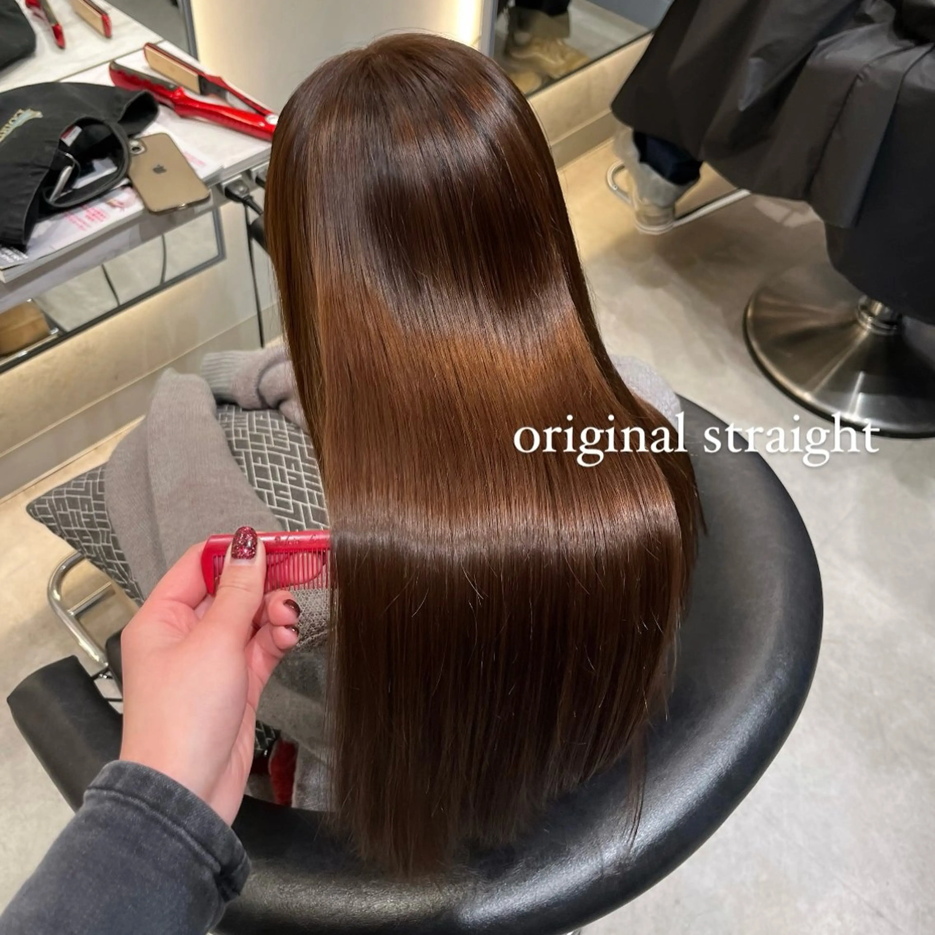 ロング カット 縮毛矯正 トリートメント 𝙆𝙖𝙞🎀🩶 レイヤー/縮毛矯正のヘアスタイル