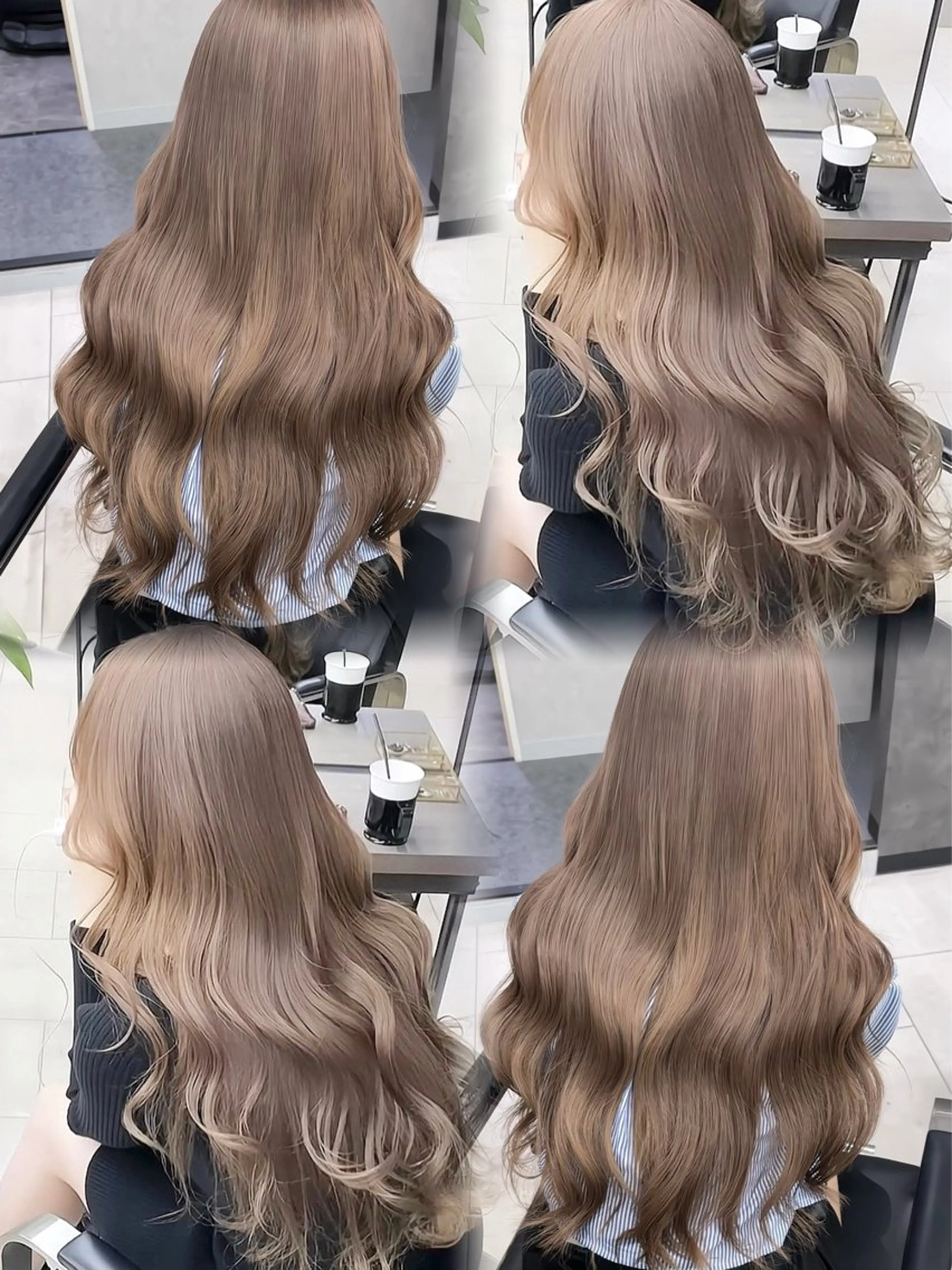 ロング カラー ミルクティー・ピンク 甘モテカラー/emaのヘアスタイル