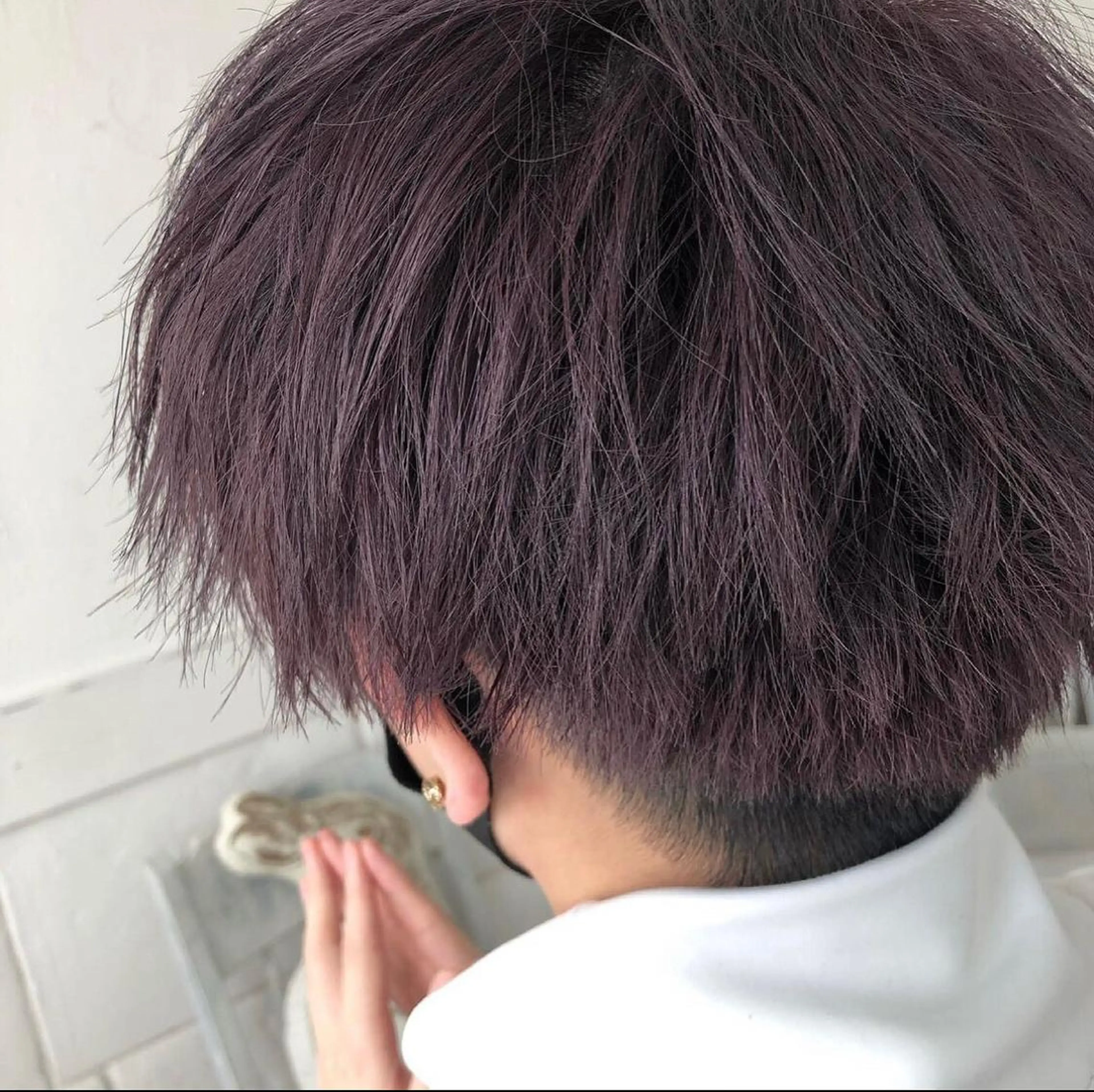 ショート メンズ メンズブリーチ ヘアカラー NeF所属・miku🌿‬ メンズバレイヤージュのヘアスタイル