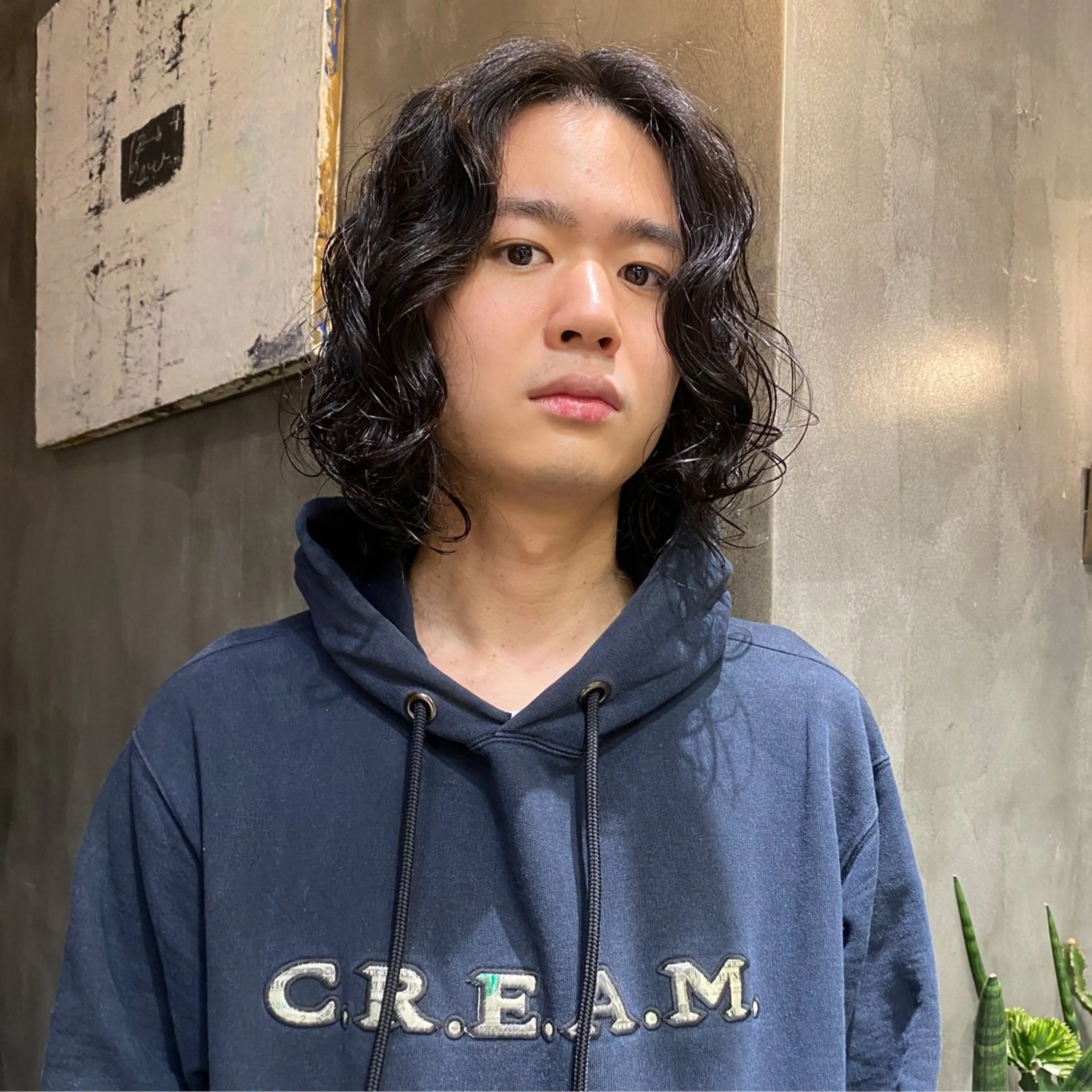 ミディアム パーマ メンズ ミディアムパーマ メンズパーマ ボブ スパイラルパーマ カット パーマ トリートメント メンズヘア/パーマ/ SHOUTOのヘアスタイル