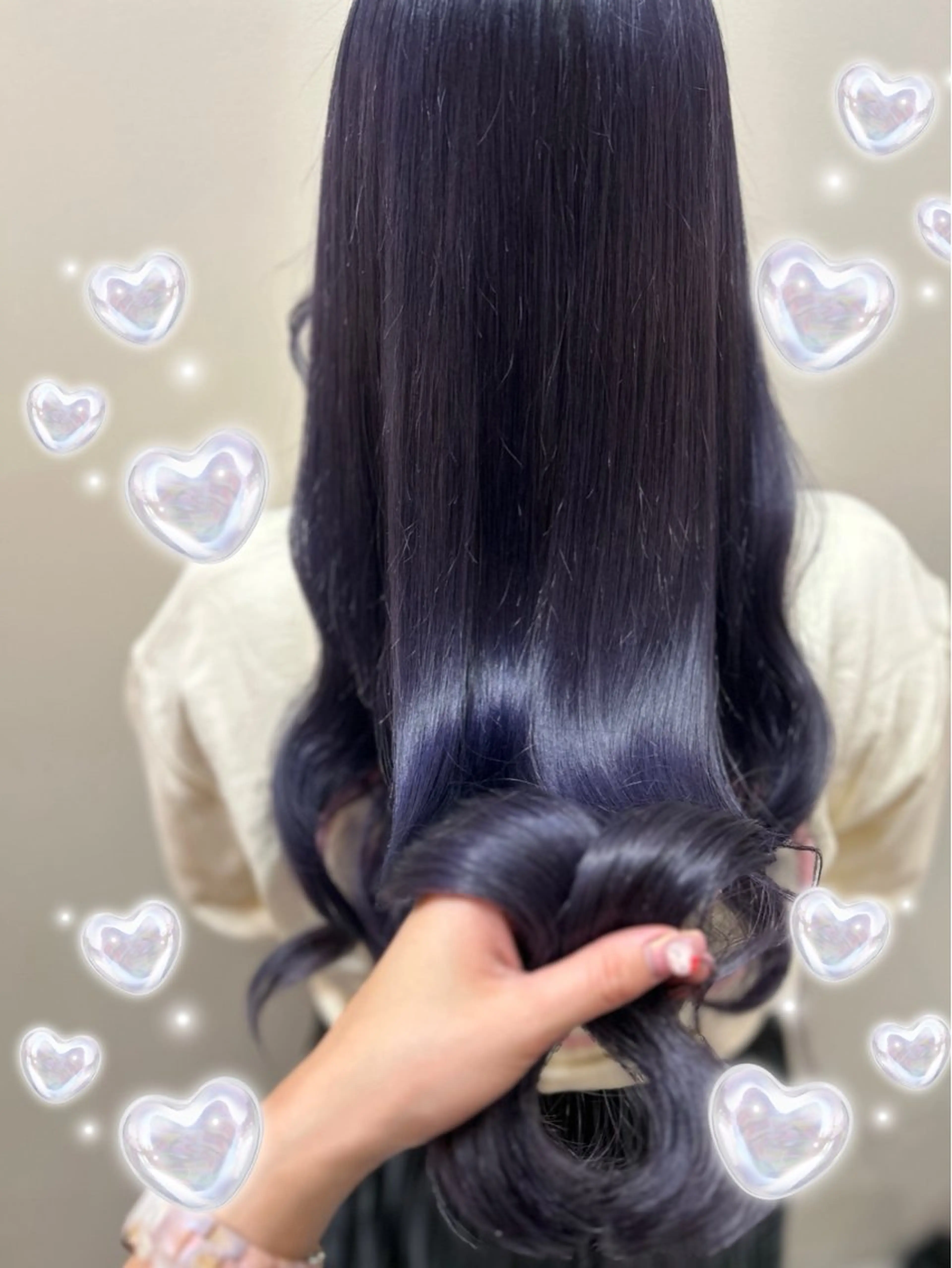 ☀️水トリートメント、シャンプーブロー、コテ巻き、前髪カット🍒🤍の写真