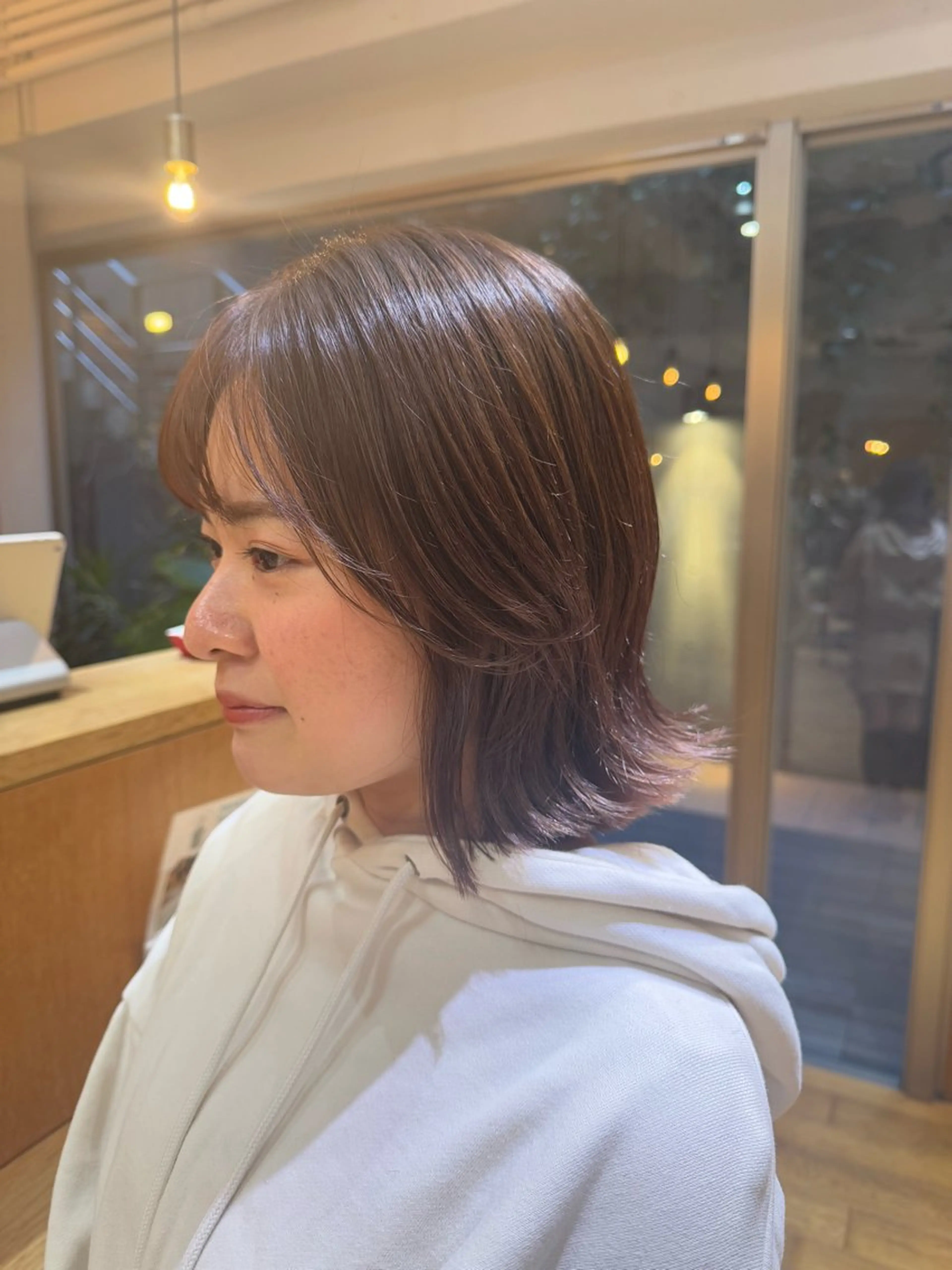 ショート カット ヘアカラー トリートメント 大人可愛い♡コテ巻き パーマ🌼杉田 萌恵のヘアスタイル