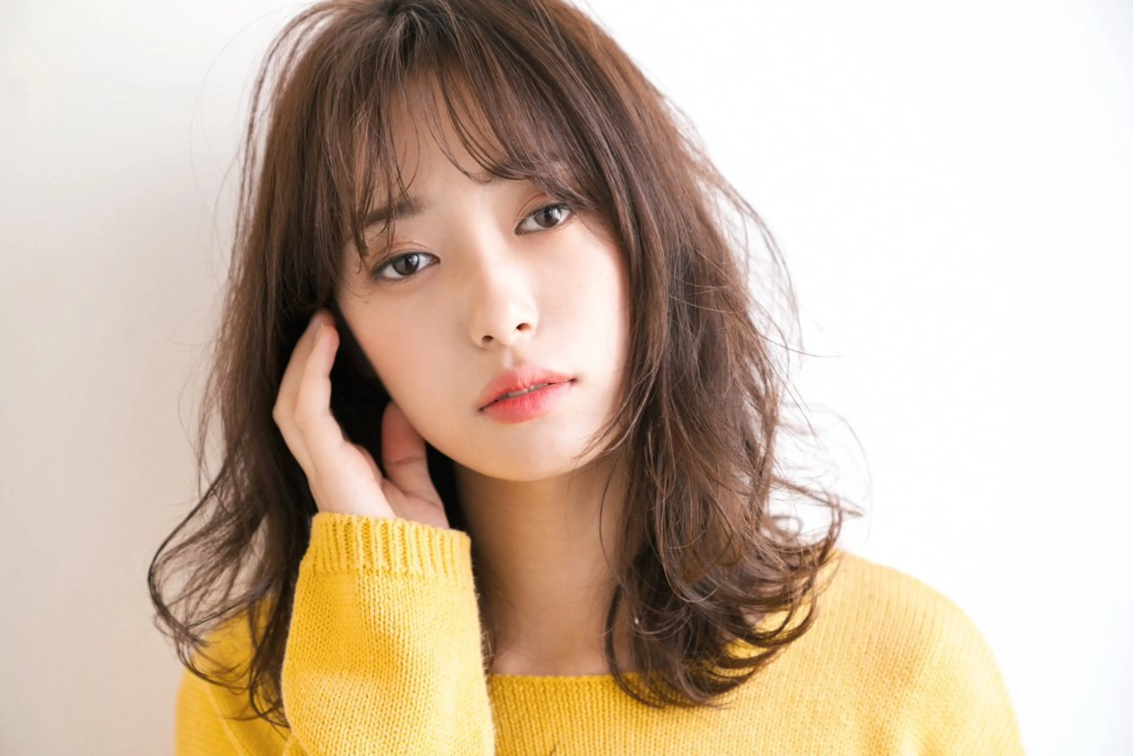 ミディアム カラー パーマ 篠原 誠のヘアスタイル