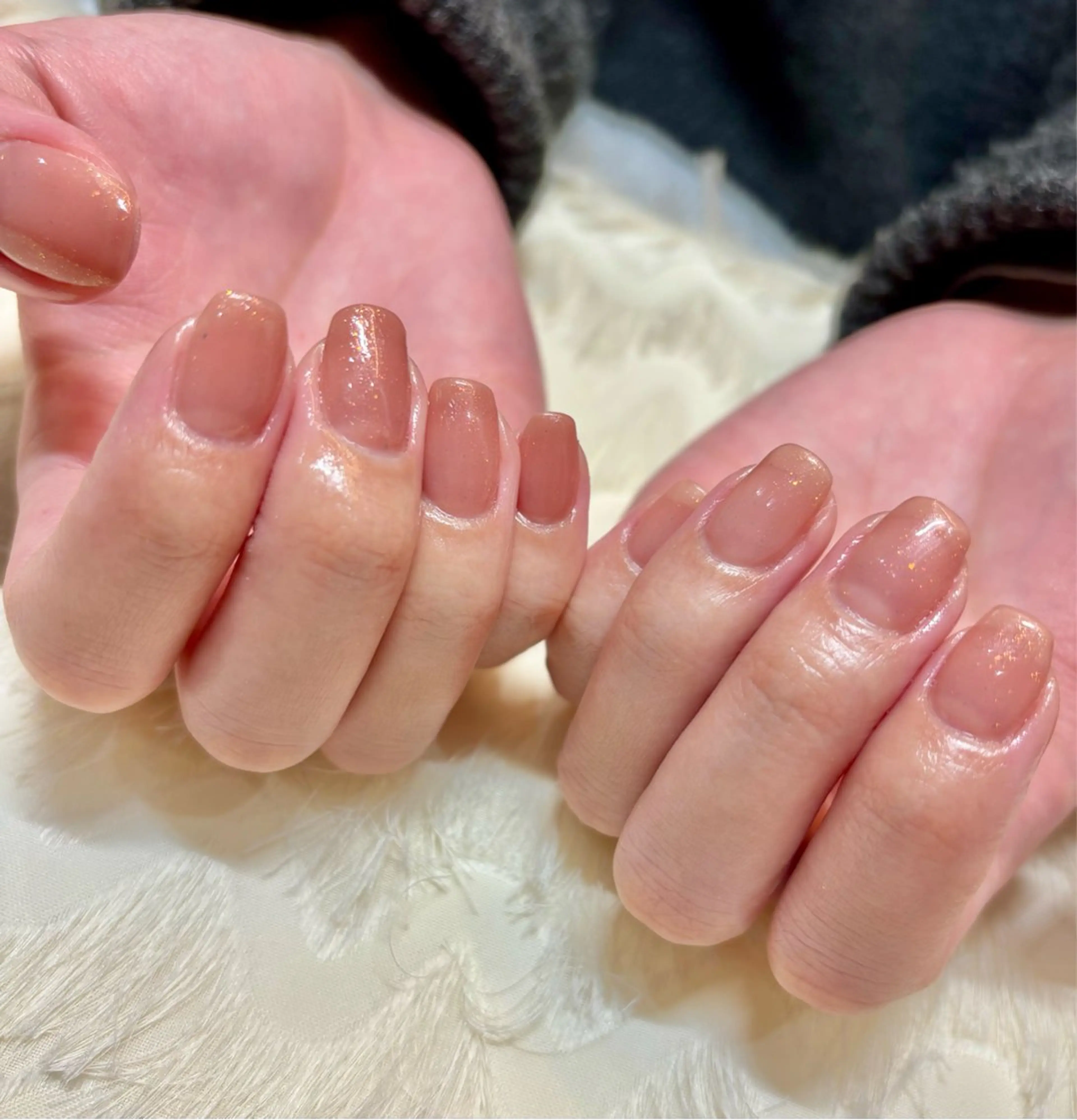 ネイル ブラウン ワンカラーネイル ハンドネイル パラスパガーデン ♡齊藤歩のネイルデザイン