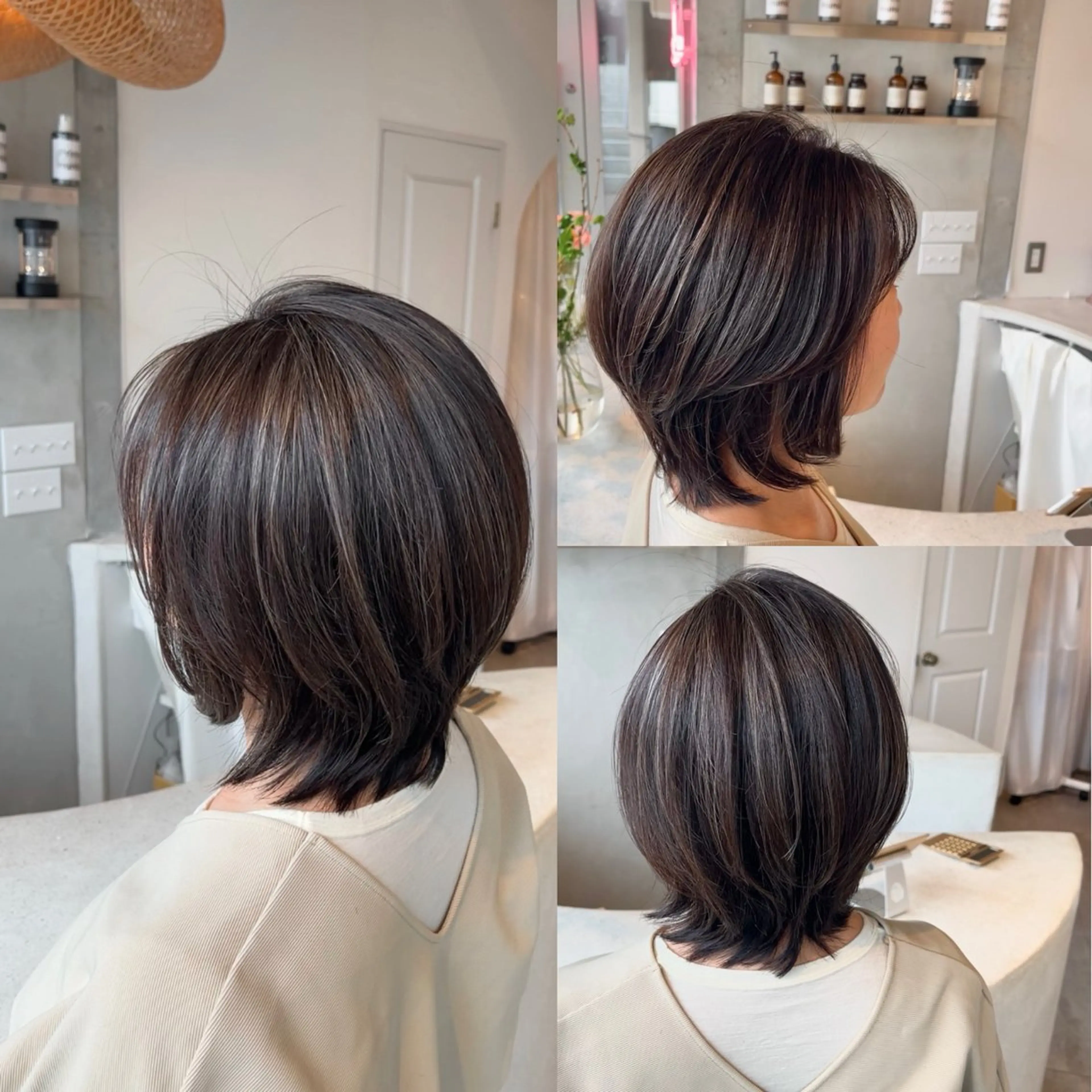 ミディアム カット ヘアカラー トリートメント 早稲田 千尋のヘアスタイル