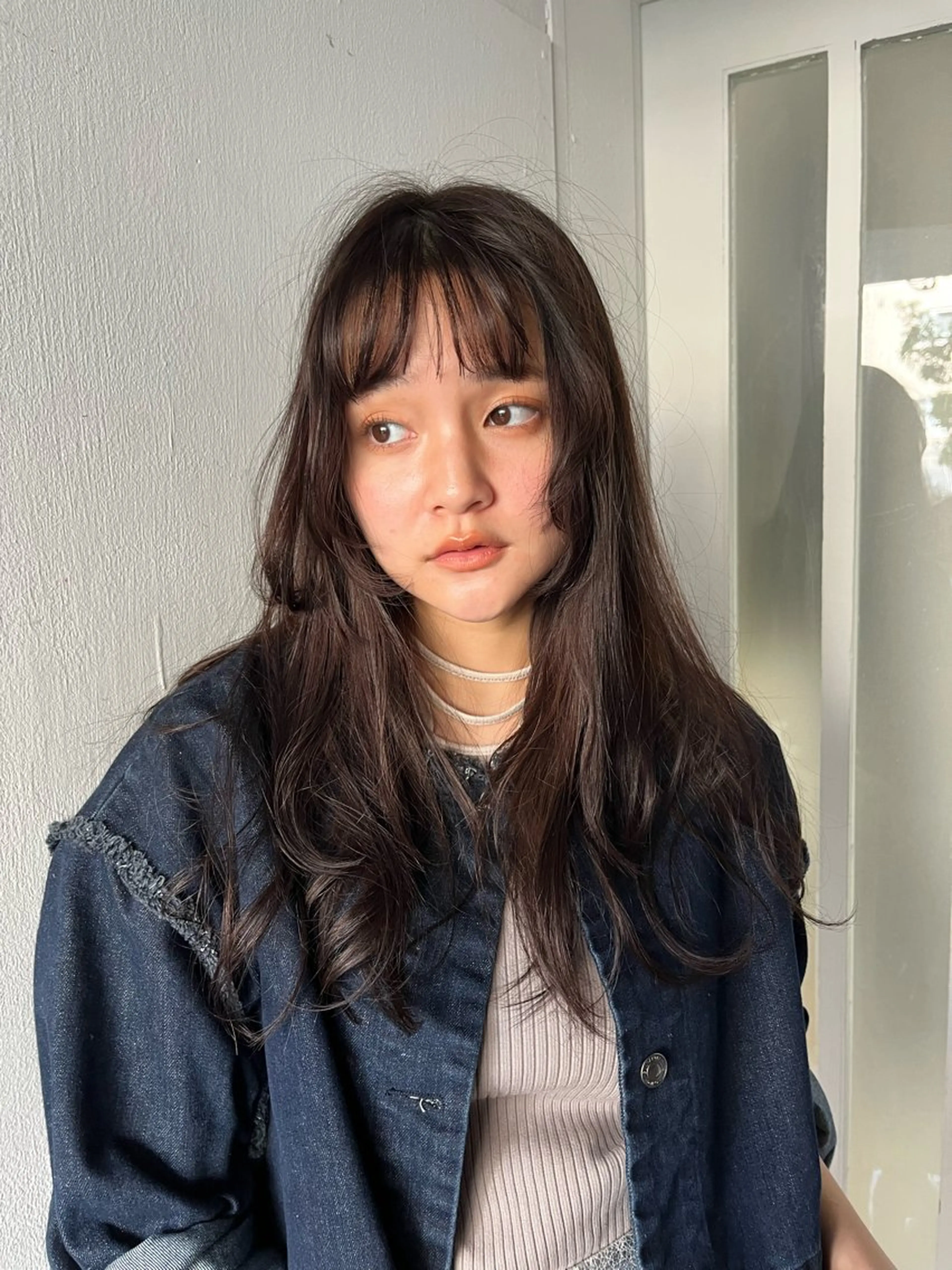 セミロング カラー 顔周りカット カット ヘアカラー トリートメント ヒラノホナミ 🫧透ける艶髪🫧のヘアスタイル