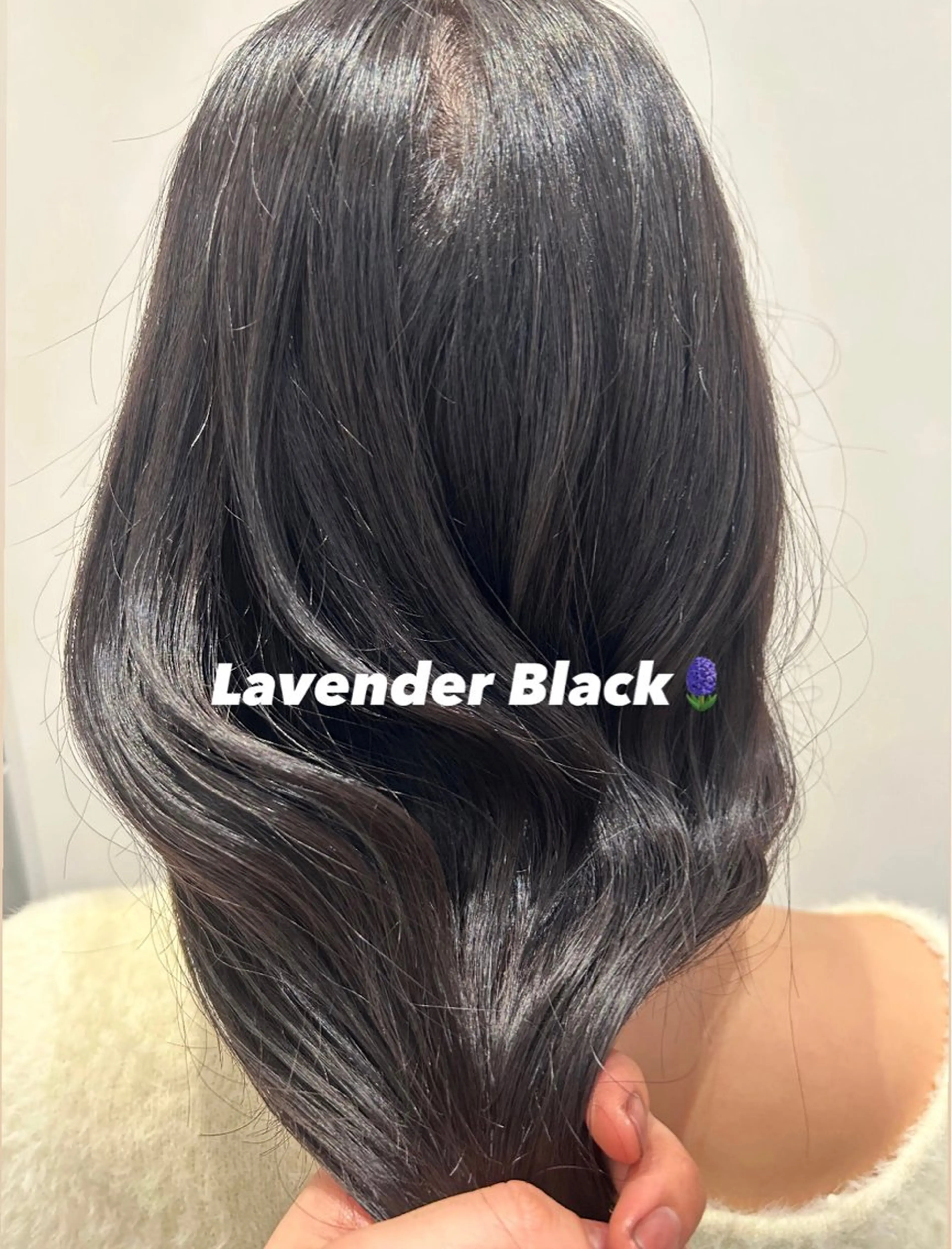 セミロング カラー 黒髪 ラベンダーカラー k-two☁あべの/ 艶感カラー/Touaのヘアスタイル
