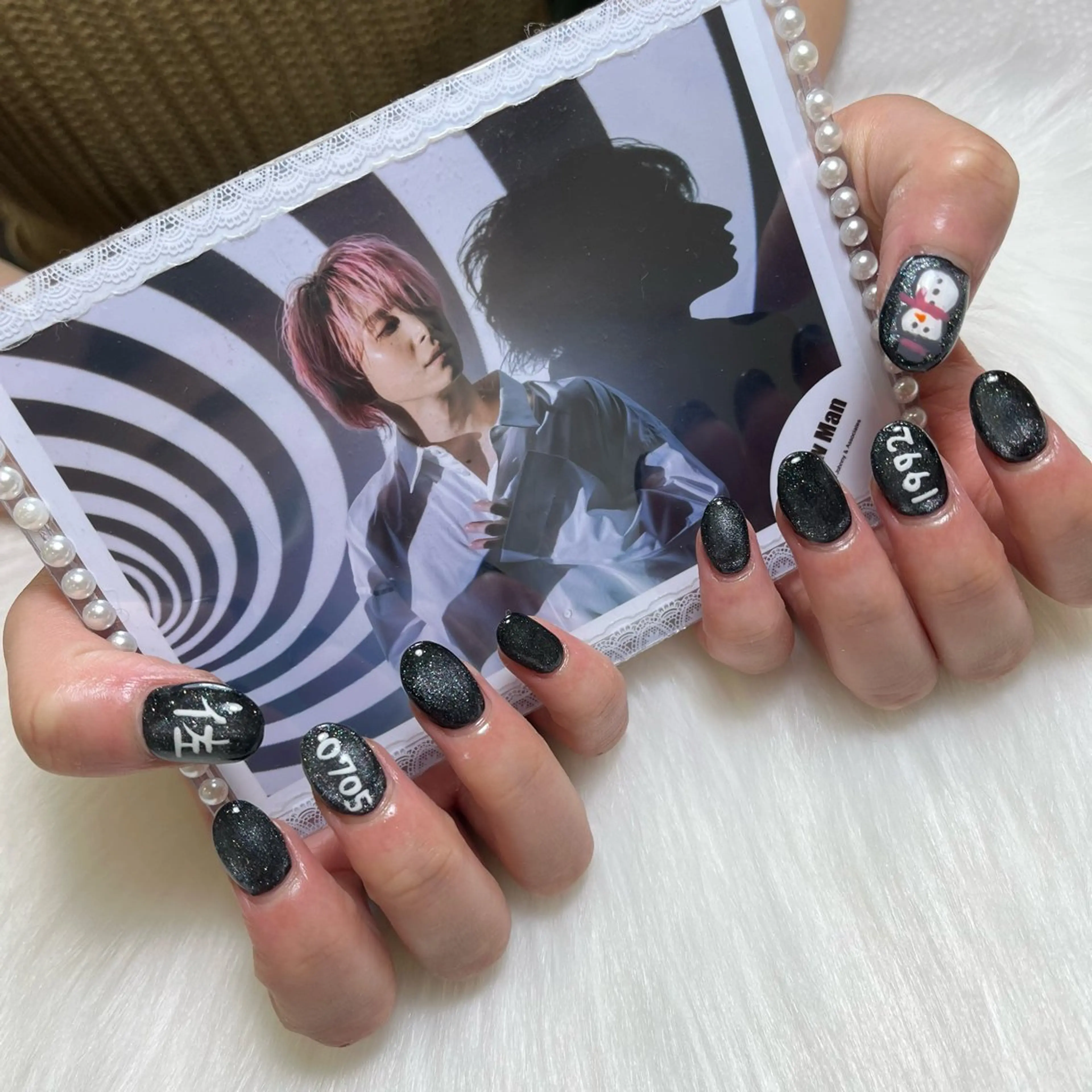 ネイル 長さ出し フットネイル ジェルネイル 韓国ネイル マグネットネイル #Amin nail salonのネイルデザイン