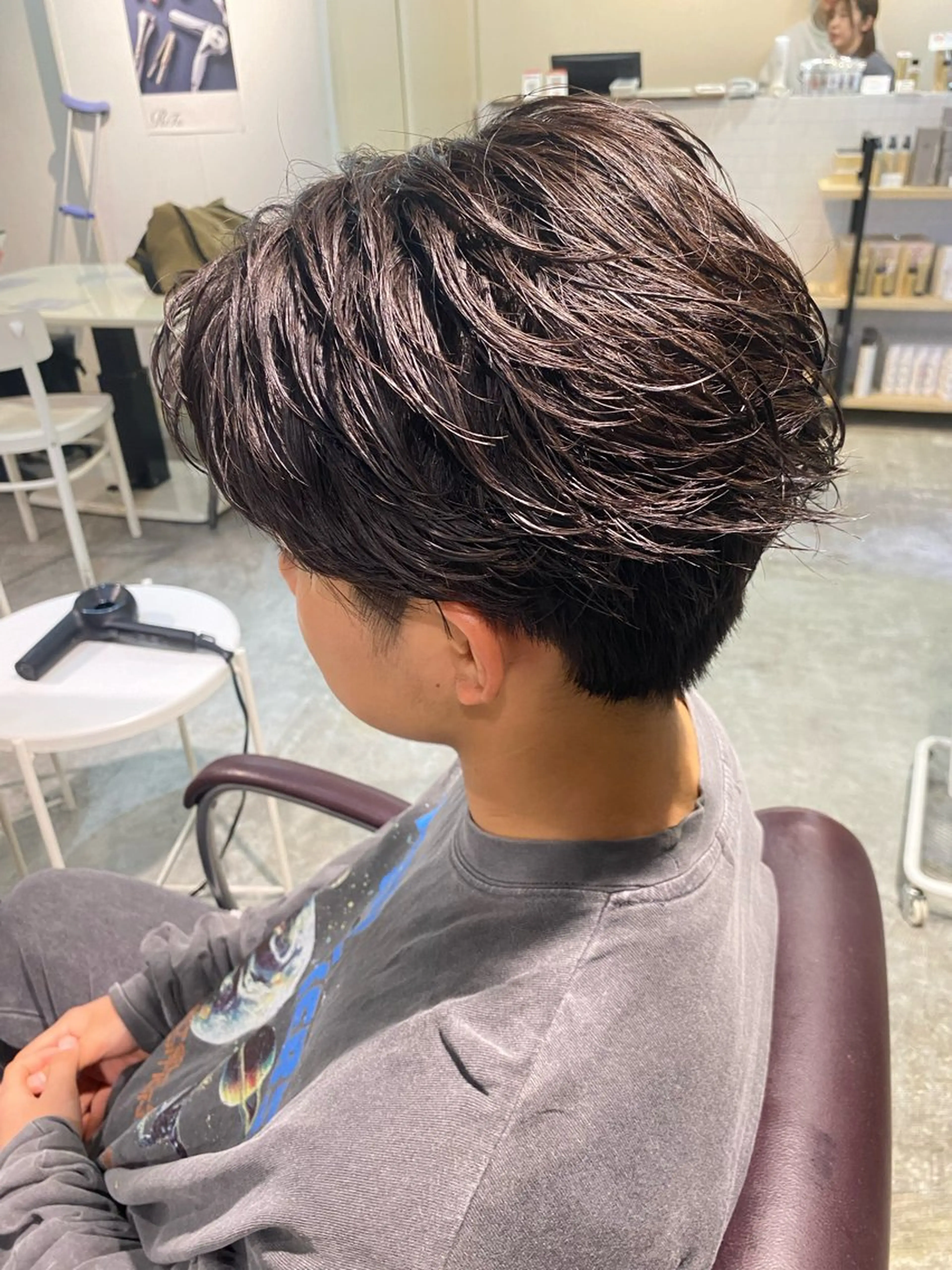 ショート パーマ メンズ フェザーパーマ メンズパーマ カット パーマ パーマ特化/フェザー パーマシャドウ/真生のヘアスタイル