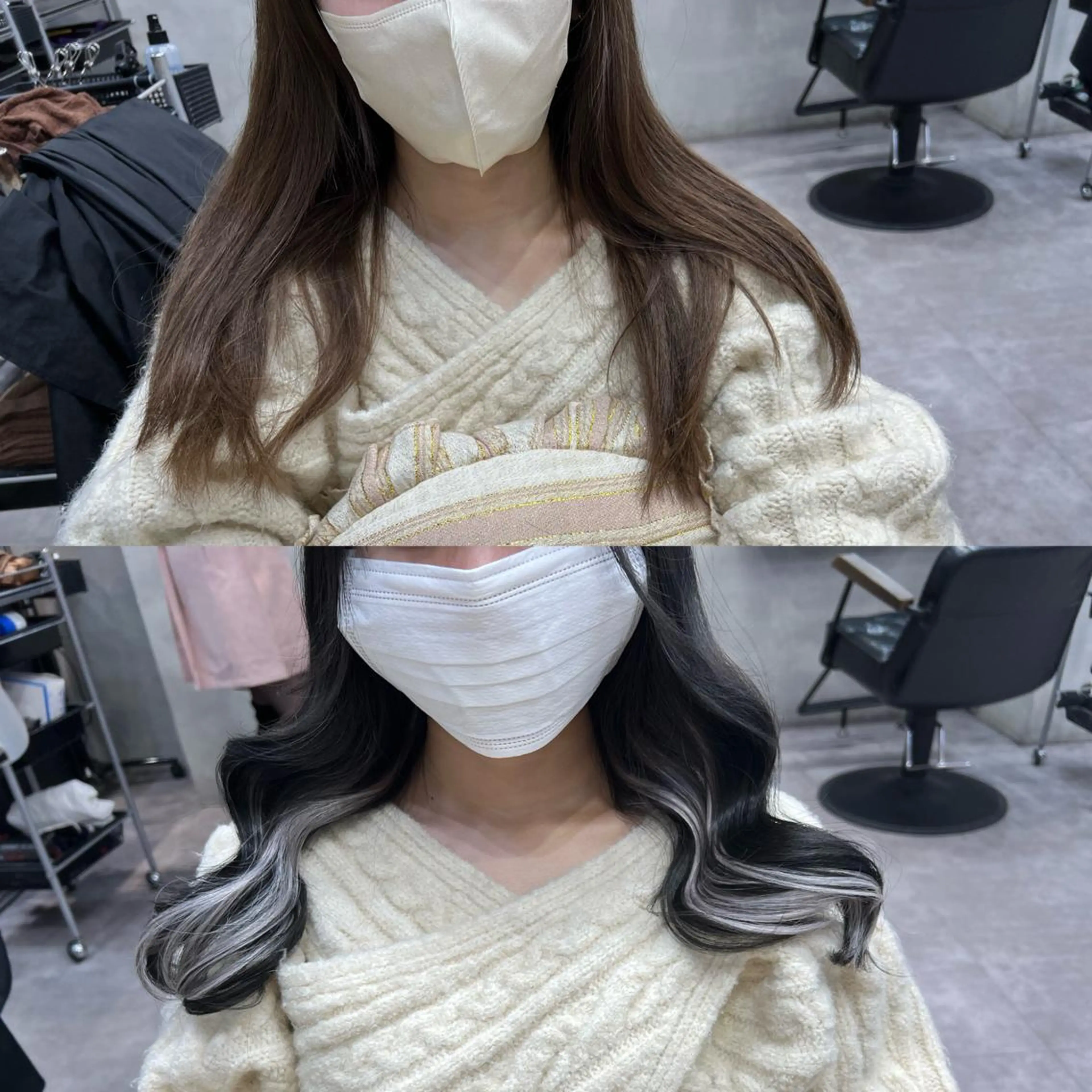 ロング カラー ヘアアレンジ シールエクステ アディクシーカラー アッシュ バレイヤージュ ベージュカラー ヘアカラー エクステ ar+ ❤︎ maiのヘアスタイル