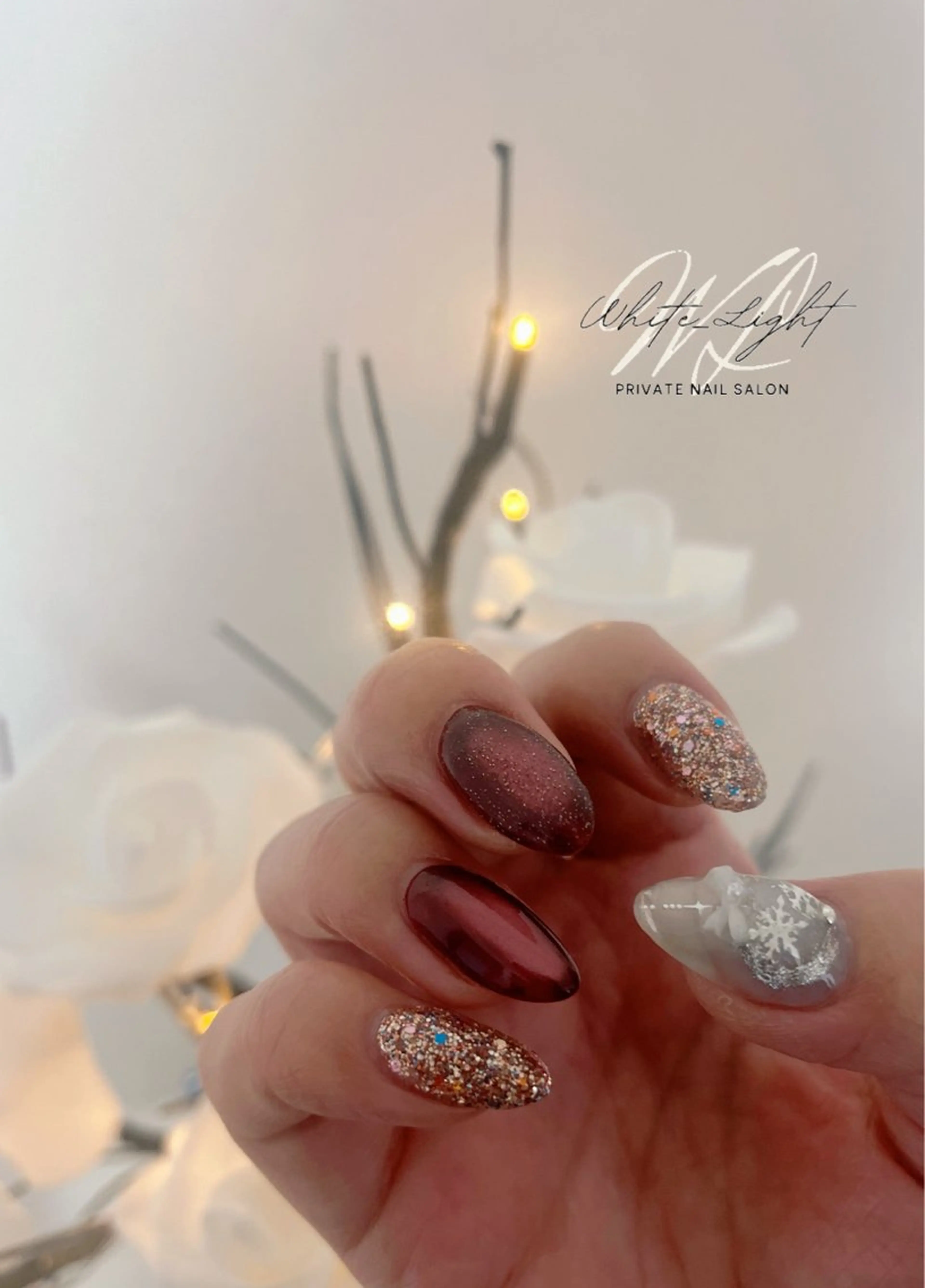 ネイル アートネイル ぷっくりネイル プライベートサロン WhiteLightのネイルデザイン