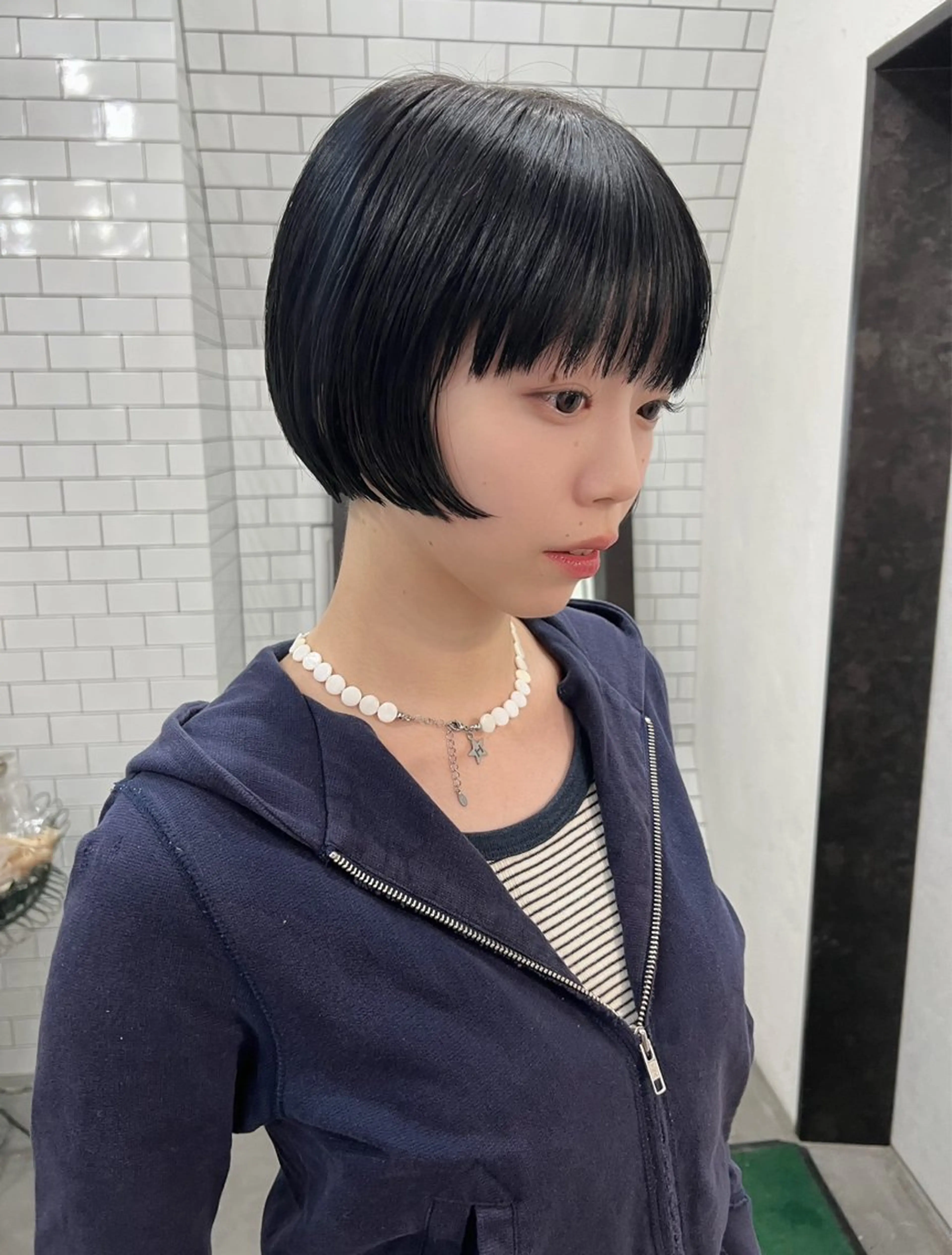 ショート カット ヘアカラー トリートメント 紙屋町ショート /ボブ　パーマ河内蓮のヘアスタイル