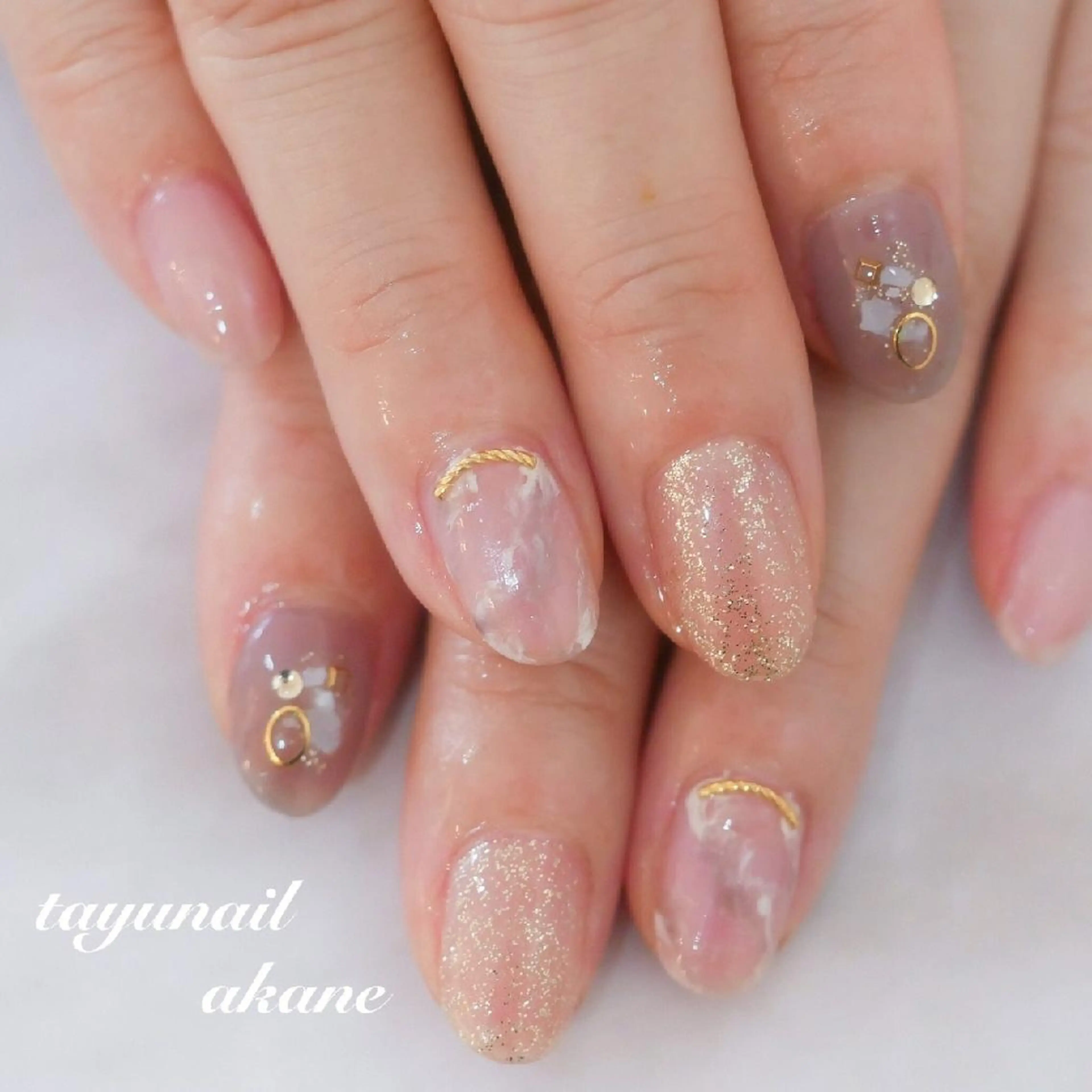 ネイル アートネイル ブルー ジェルネイル ニュアンスネイル パラジェル ネイルサロン 【たゆnail】のネイルデザイン