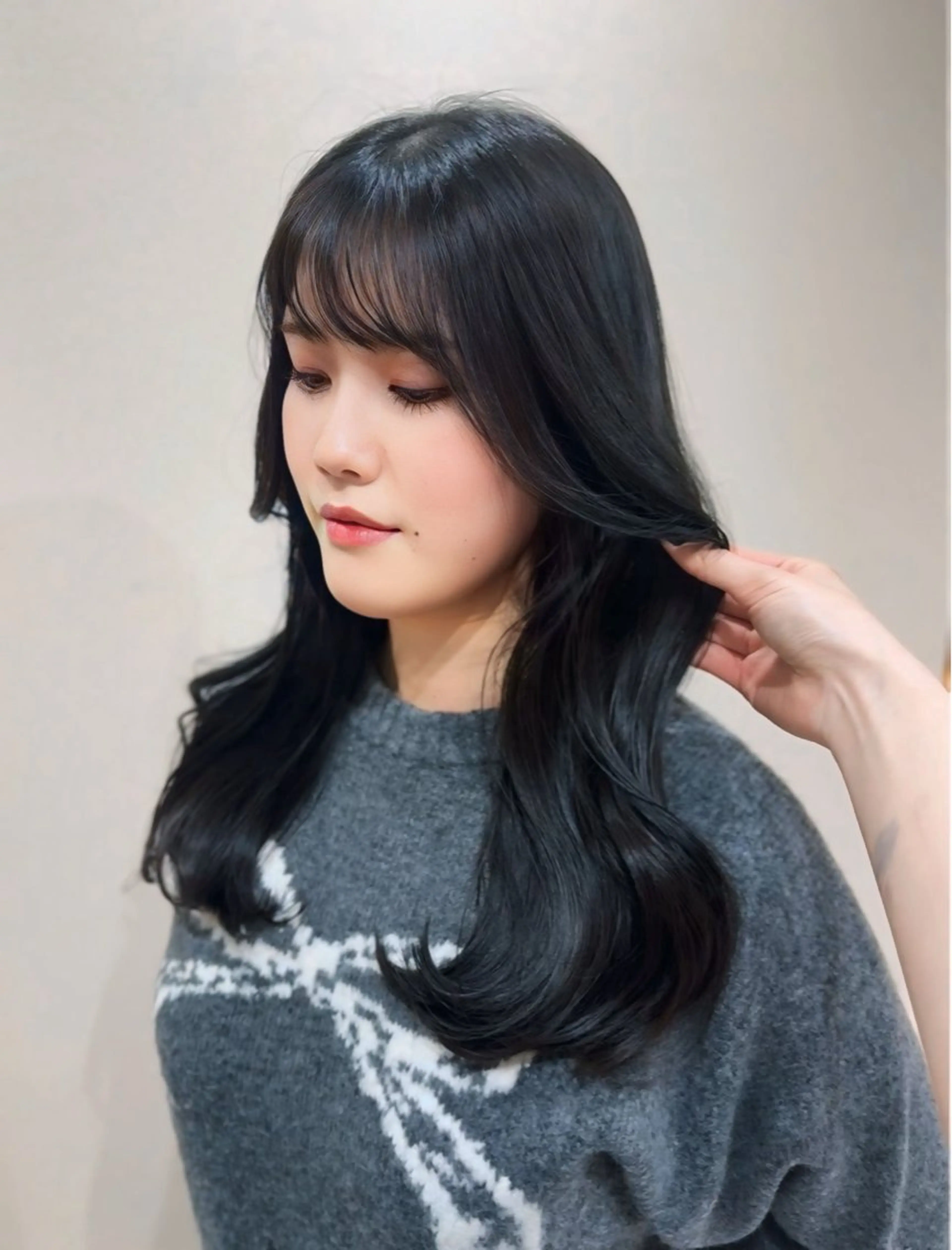 ロング カラー ヘアカラー ワンホン×髪質改善 つのーか🩶‪🫧のヘアスタイル