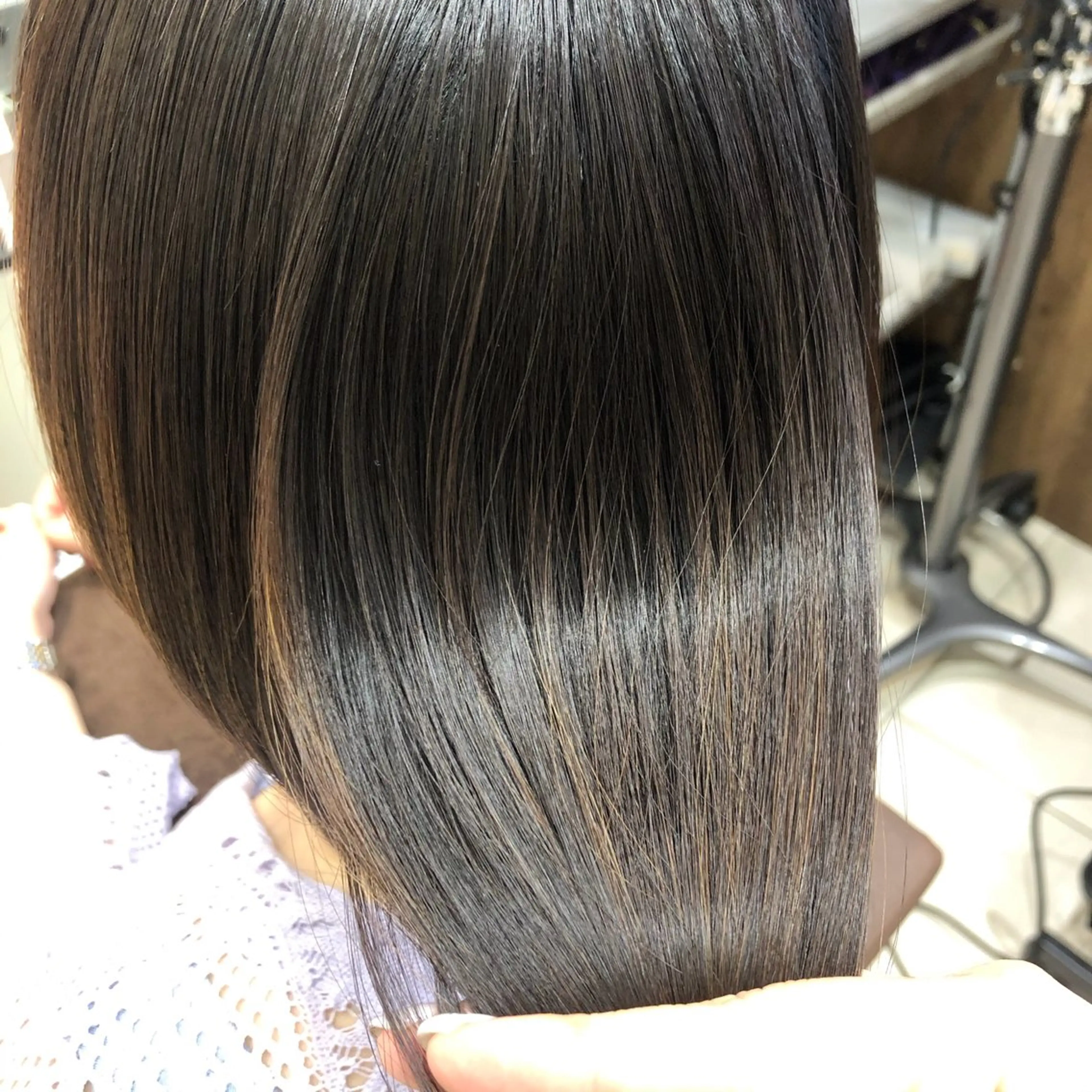 ミディアム パーマ 髪質改善 縮毛矯正 トリートメント 酸性ストレート ストレートパーマ ✨髪質改善矯正× ブリーチ✨YU-KIのヘアスタイル