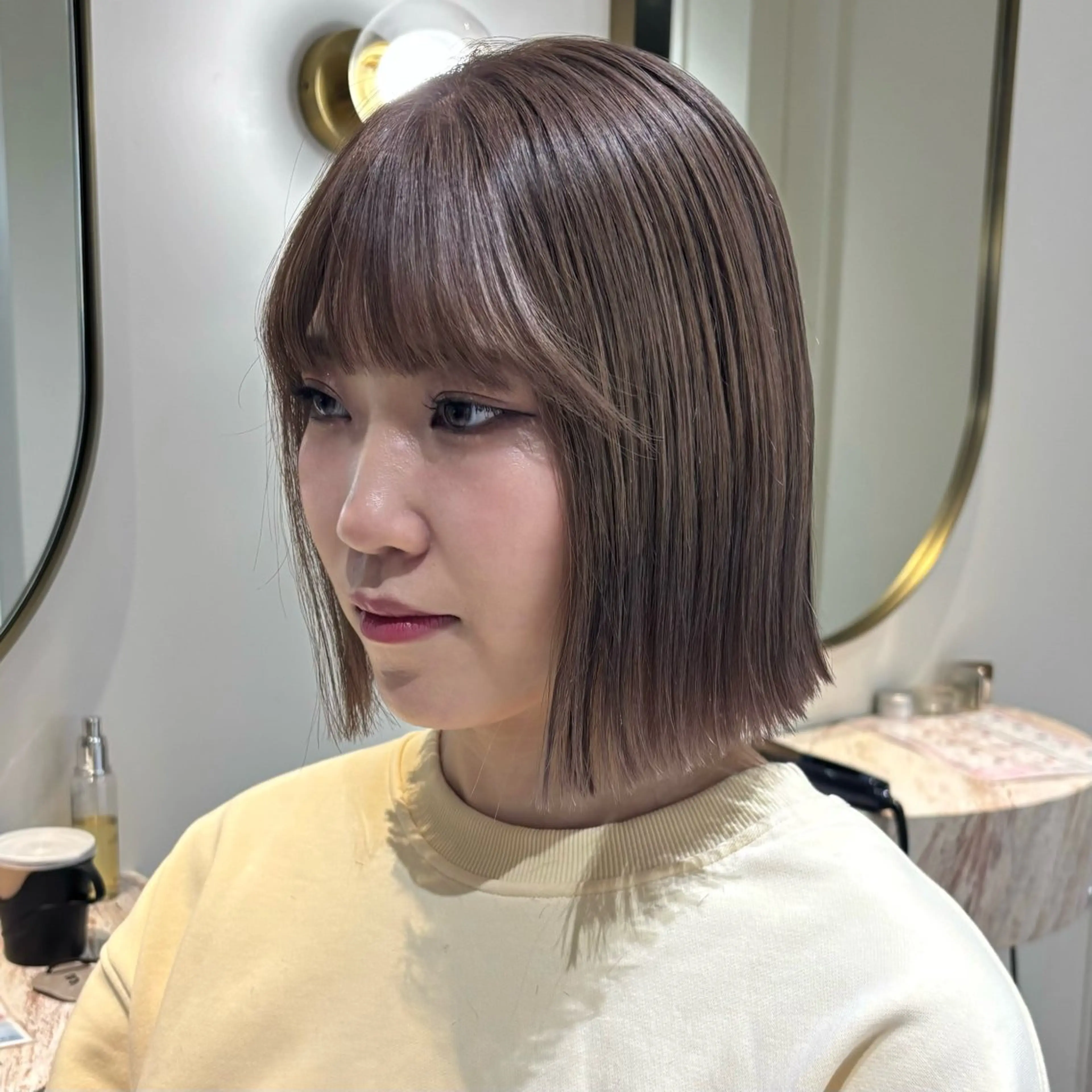 ミディアム ヘアカラー トリートメント 盛れる透明感カラー・ momokaのヘアスタイル