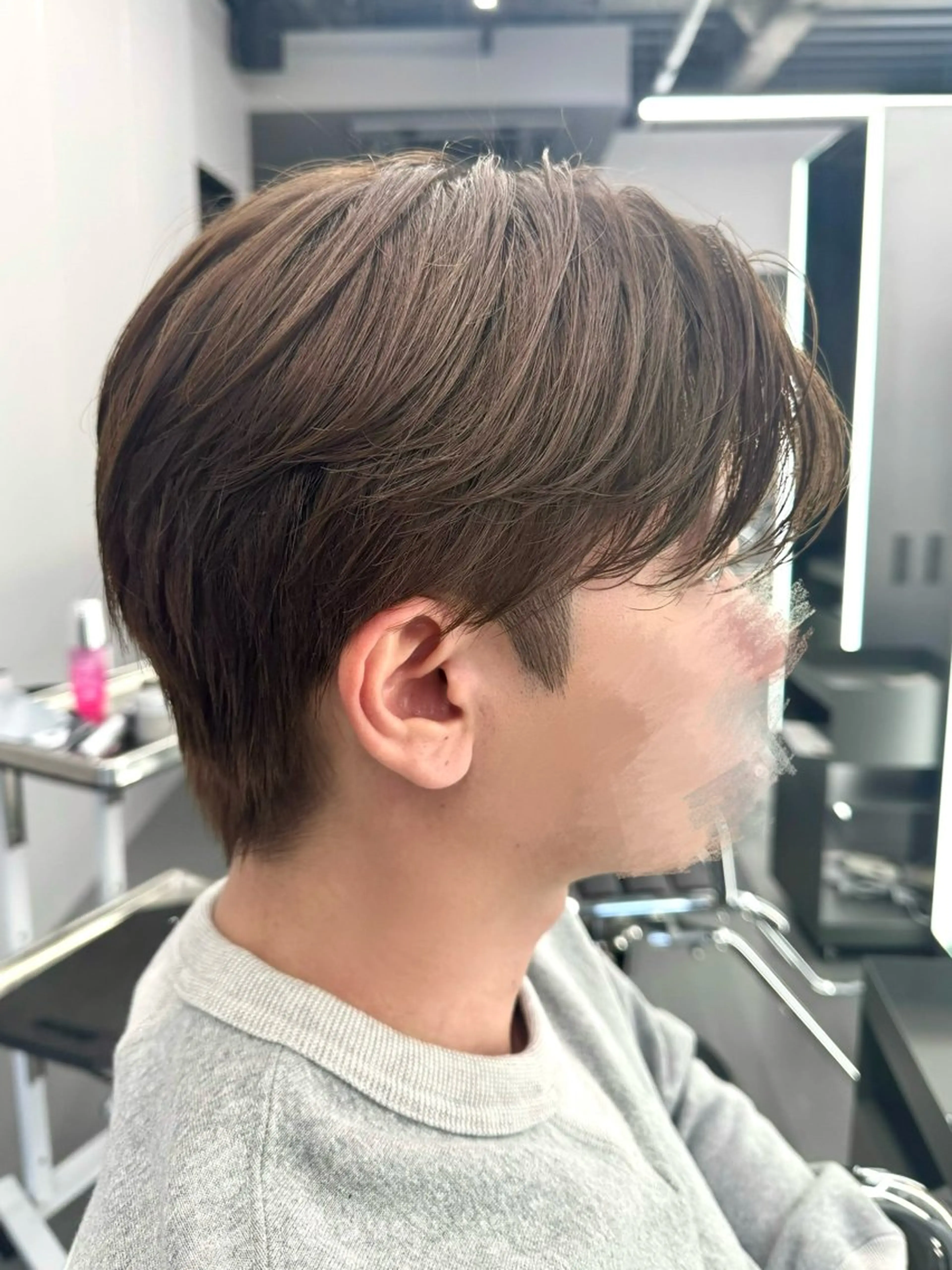 カラー メンズ センターパート ダウンパーマ カルマパーマ メンズ韓国風 メンズパーマ カット ヘアカラー トリートメント Ayuki /福岡/メンズカットのヘアスタイル