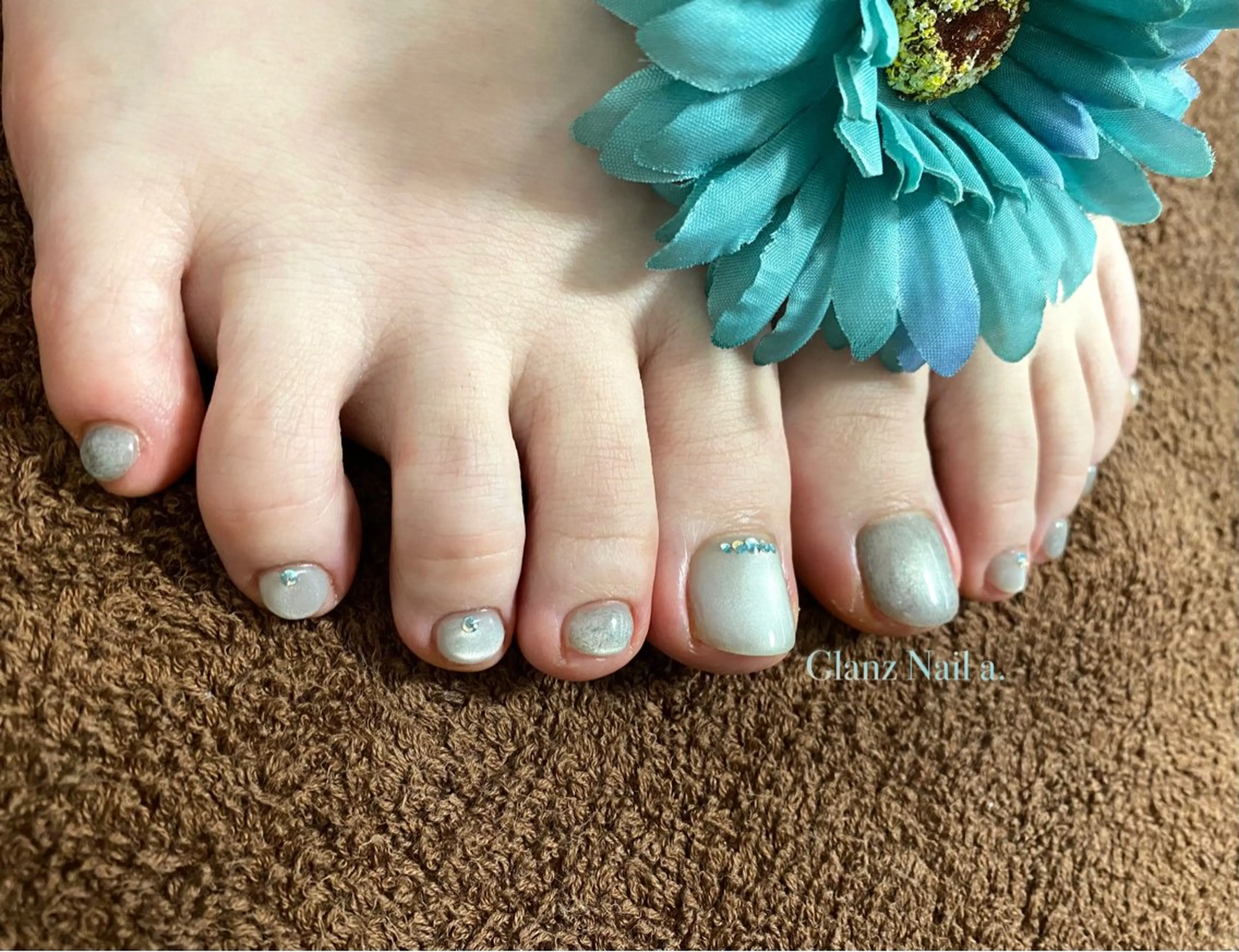 ネイル ブルー ジェルネイル マグネットネイル Glanz  Nail aのネイルデザイン