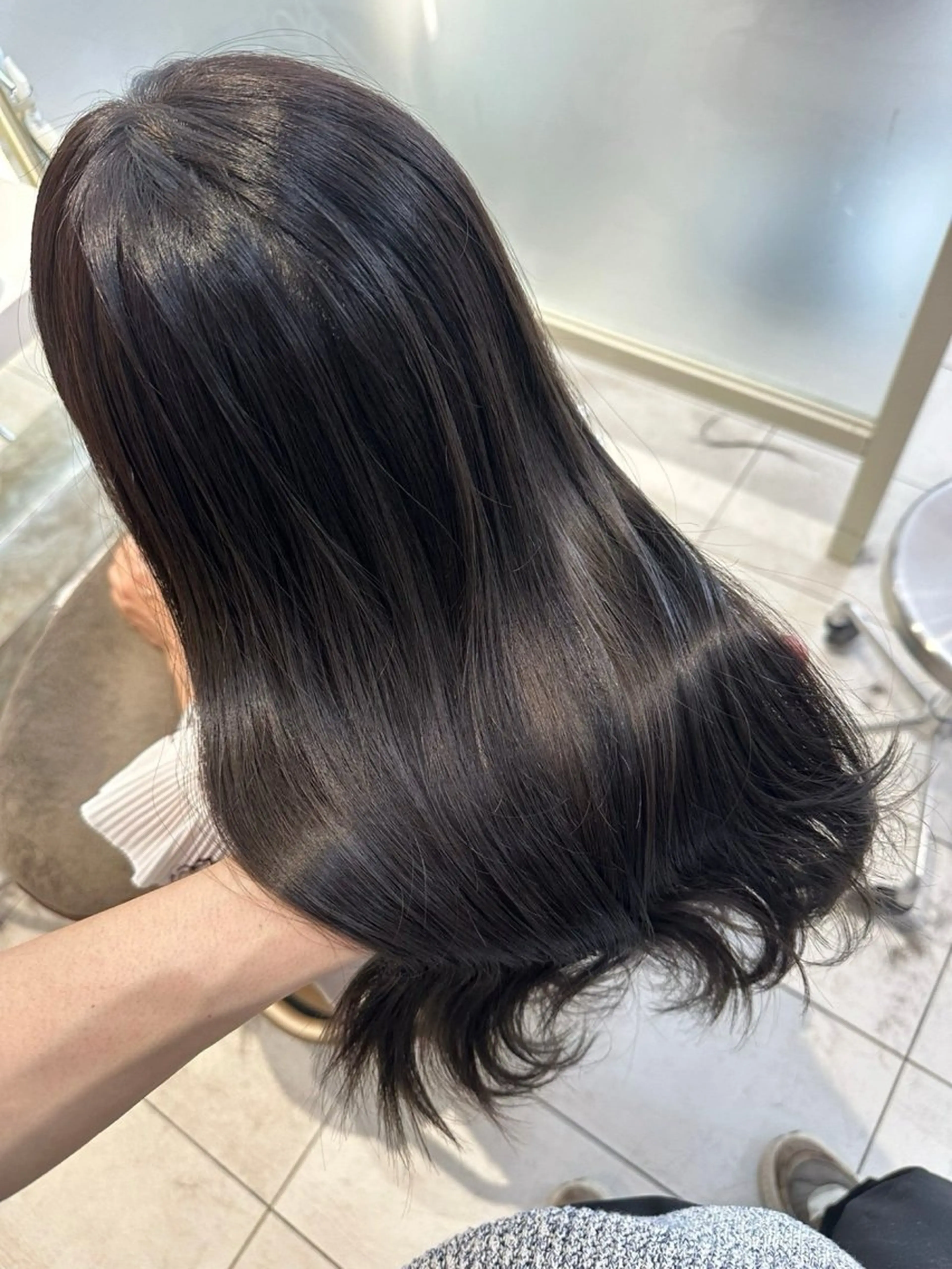 セミロング カラー カット ヘアカラー トリートメント かなこ/重めレイヤー /透明感カラーのヘアスタイル