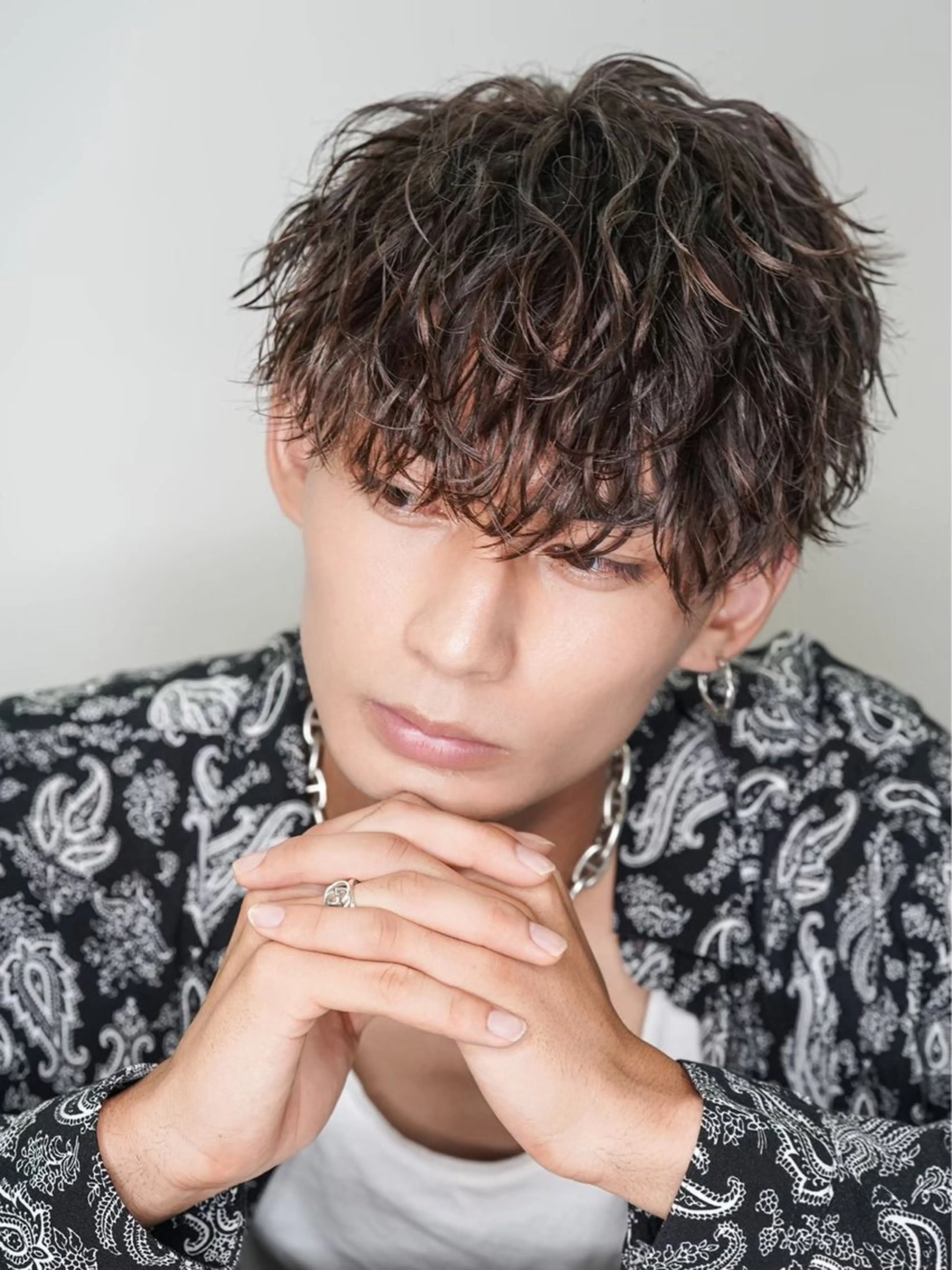 ミディアム ミディアムパーマ 蛯原 興輝のヘアスタイル