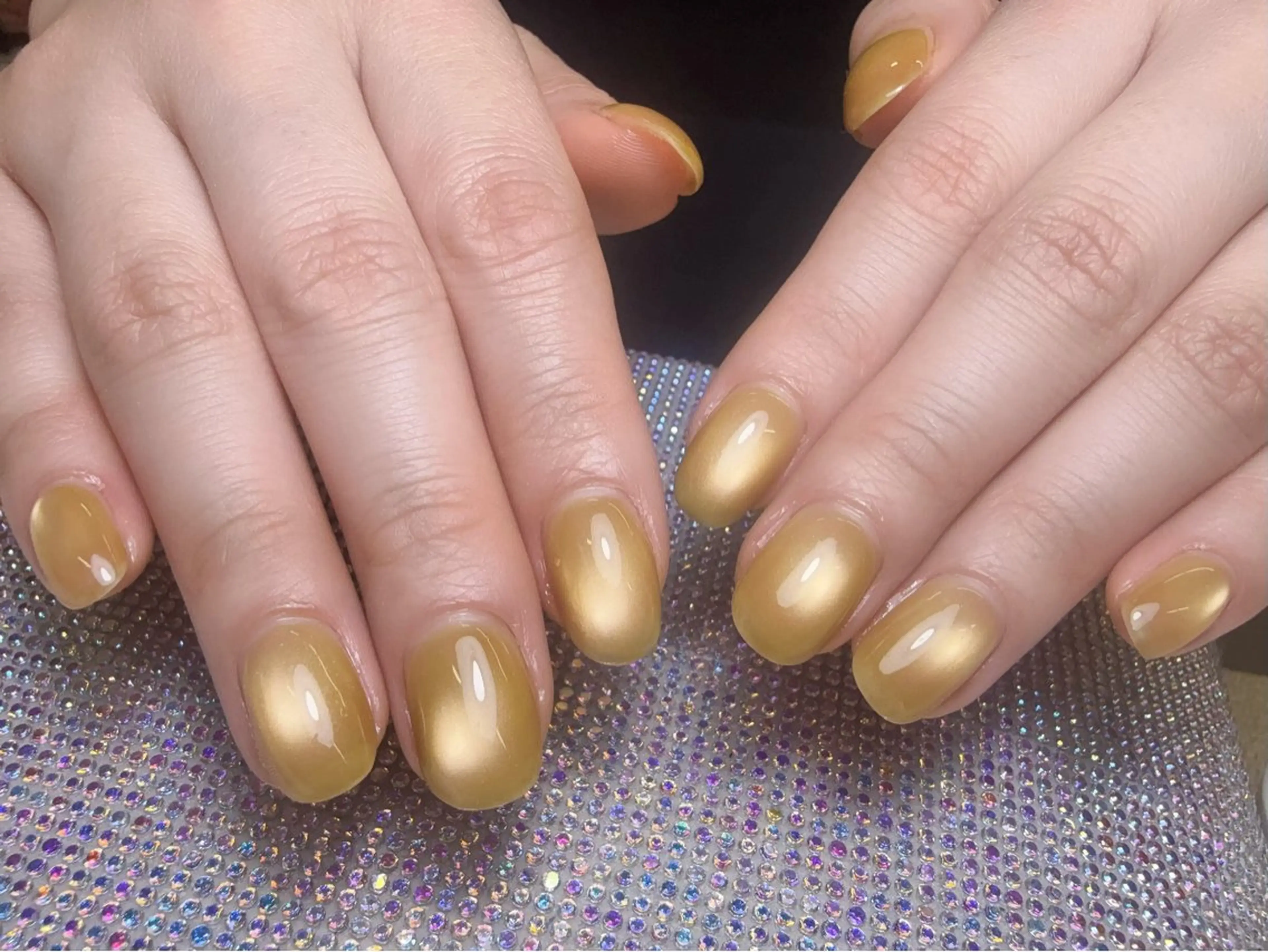 ネイル オーロラネイル チークネイル 長さ出し フットネイル フレンチネイル ハンドネイル Yu  Ki ネイルのネイルデザイン