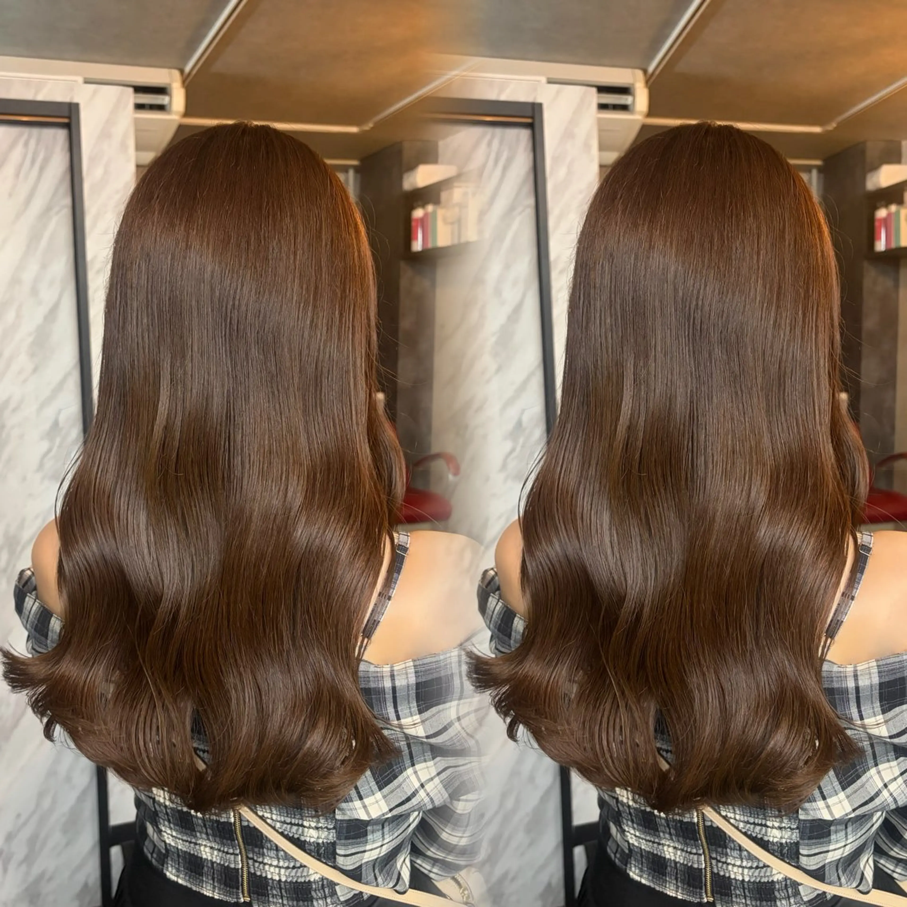 ロング カラー グレージュ ミルクティーグレージュ ヘアカラー ainya/心斎橋 /ハイトーン/カラーのヘアスタイル