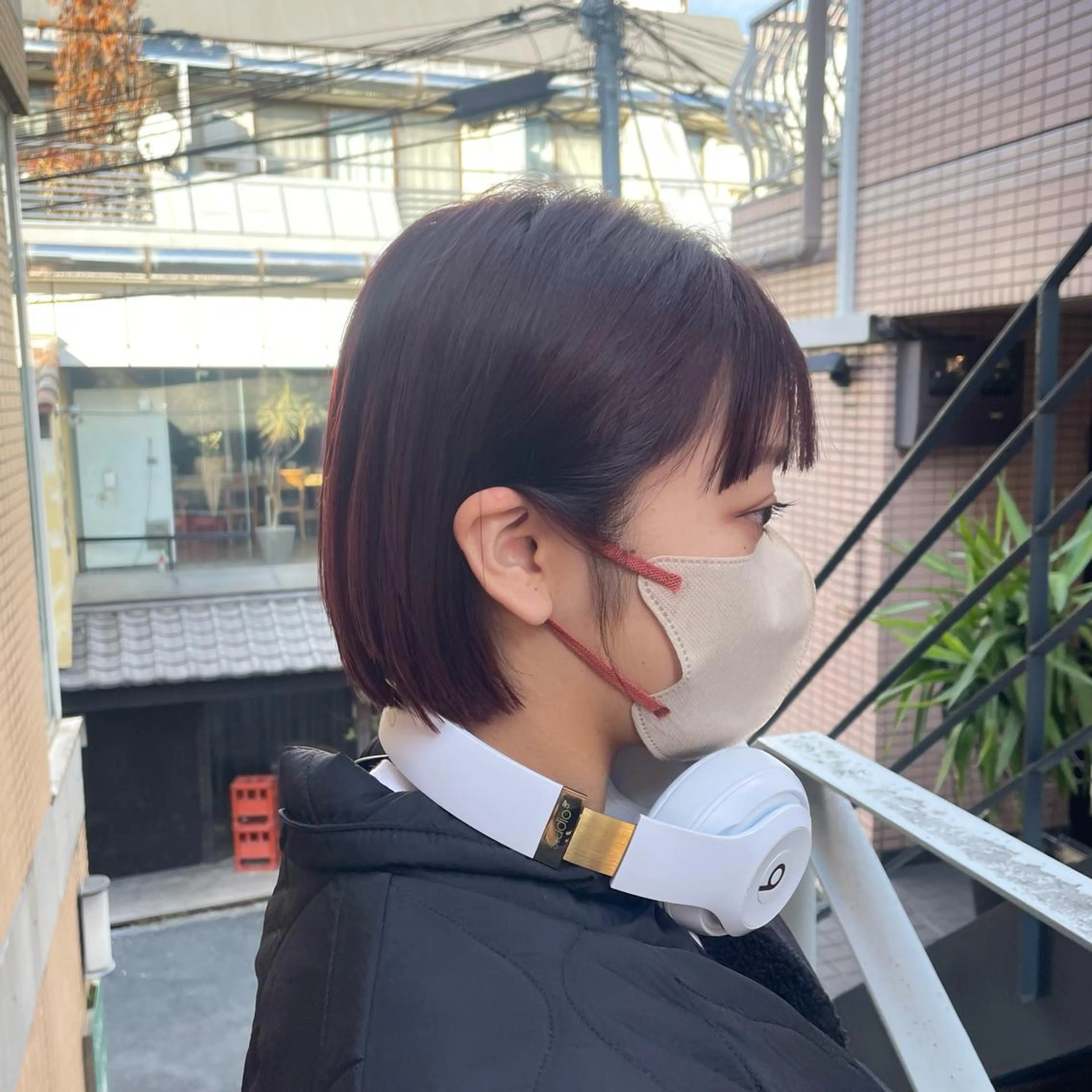 ショート カラー ブラウンカラー レッドカラー レッドブラウン 田中 まりなのマツエク・マツパデザイン