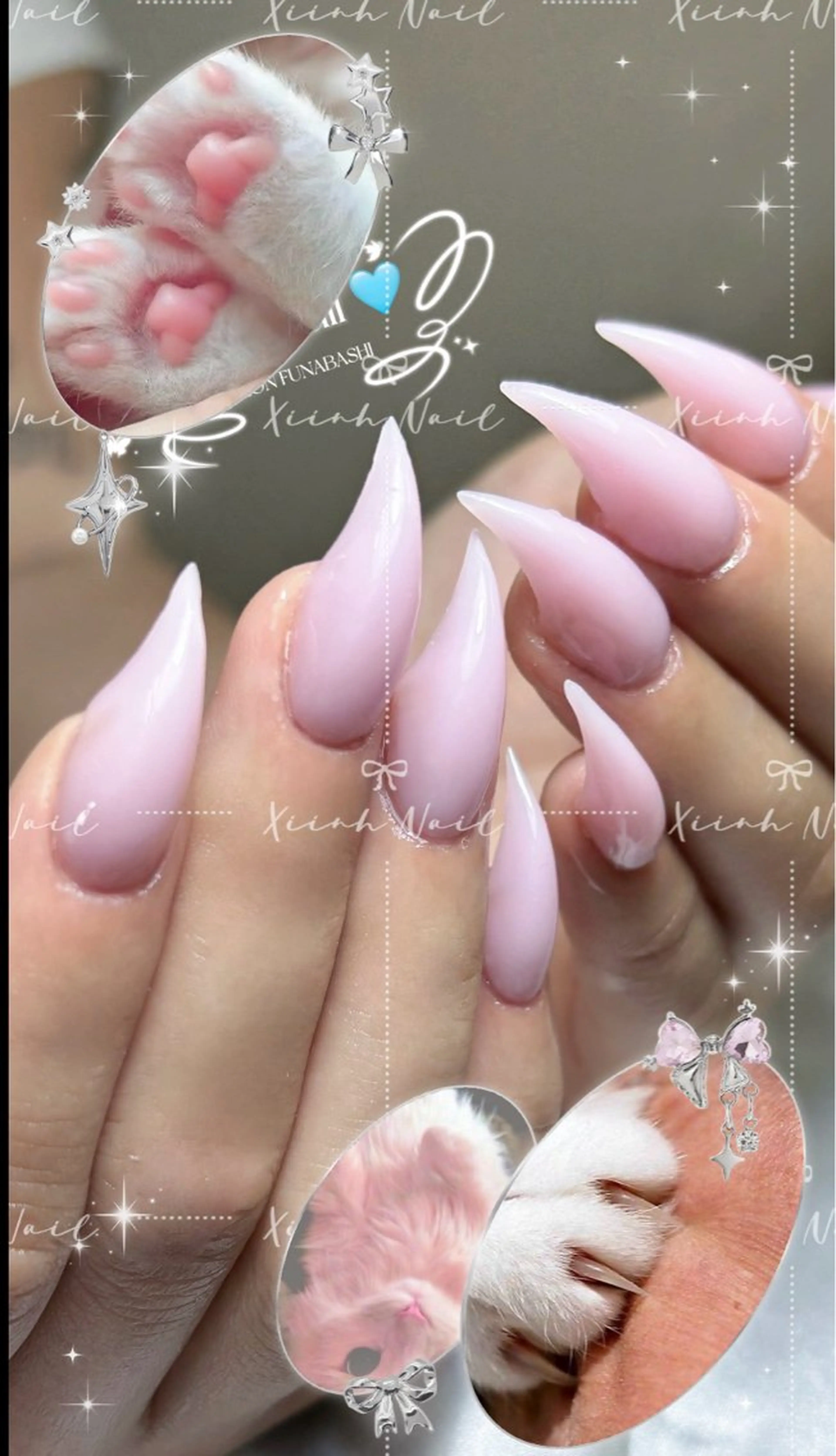 ネイル チークネイル 桜ネイル 長さ出し フットネイル ジェルネイル ハンドネイル XIINH NAIL SALONのネイルデザイン