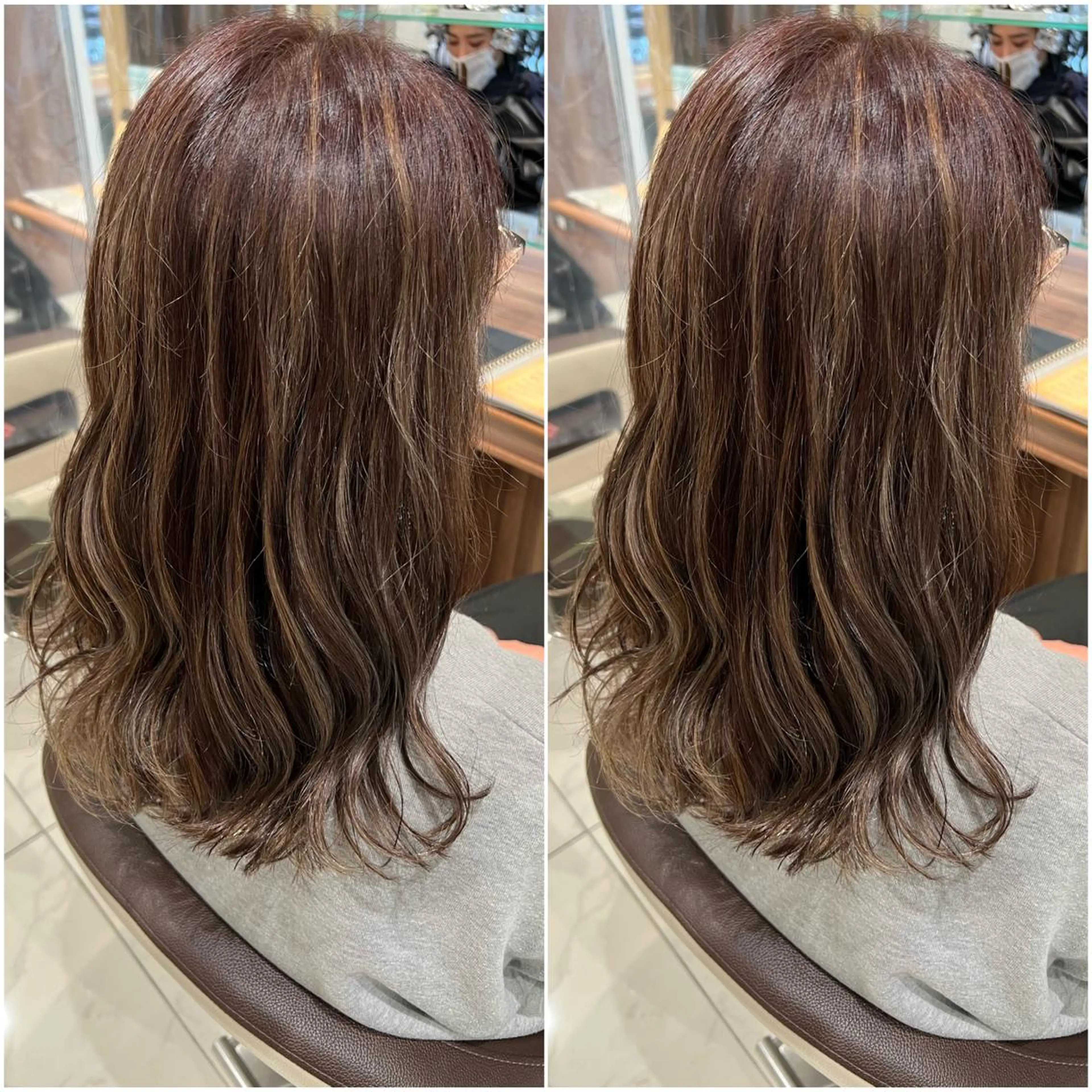 セミロング カラー 全席個室　暖色カラー Zina松園優香🌸のヘアスタイル