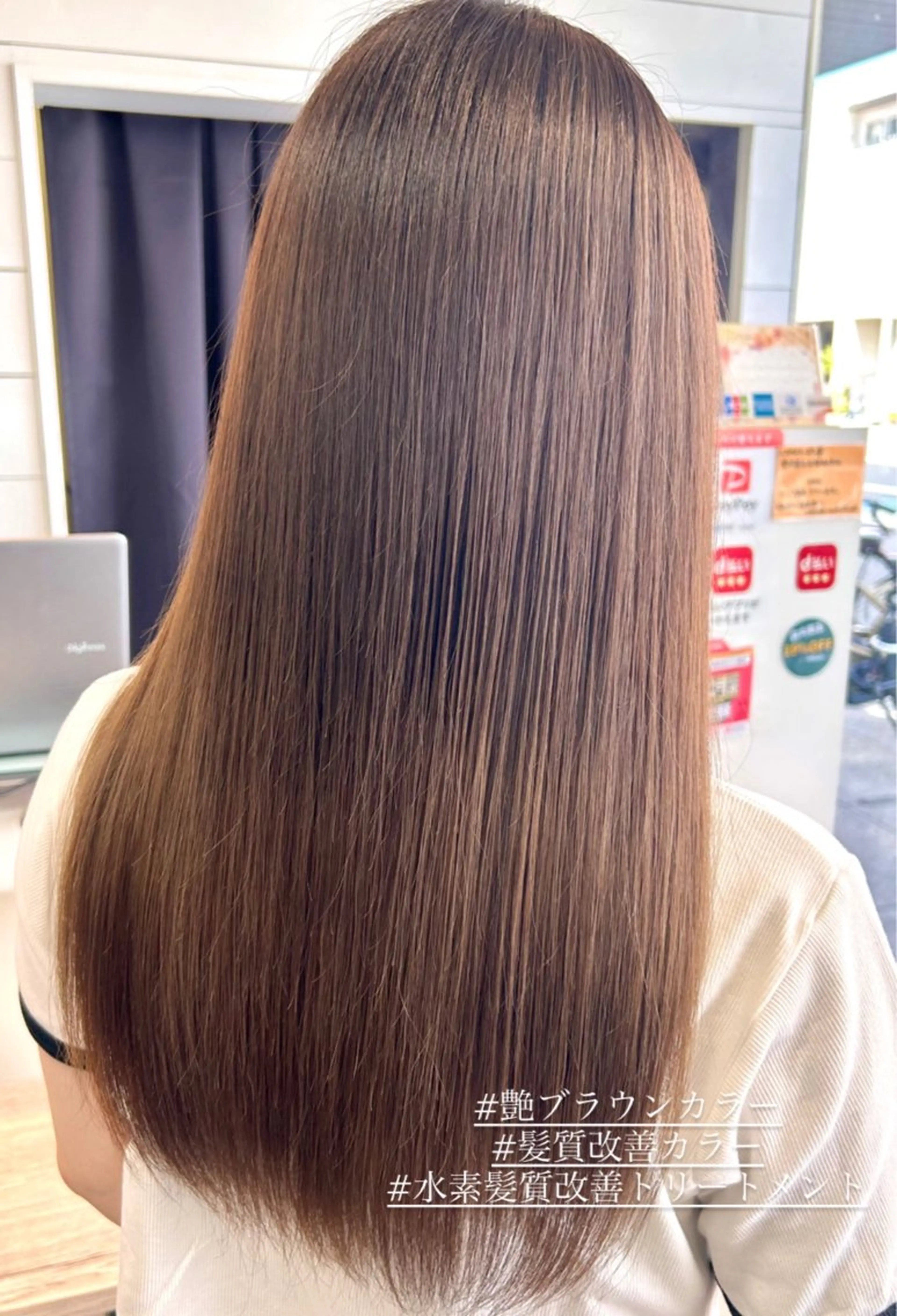 ロング カラー ヘアアレンジ インナー×縮毛矯正 ピンクカラー澤井里菜のヘアスタイル